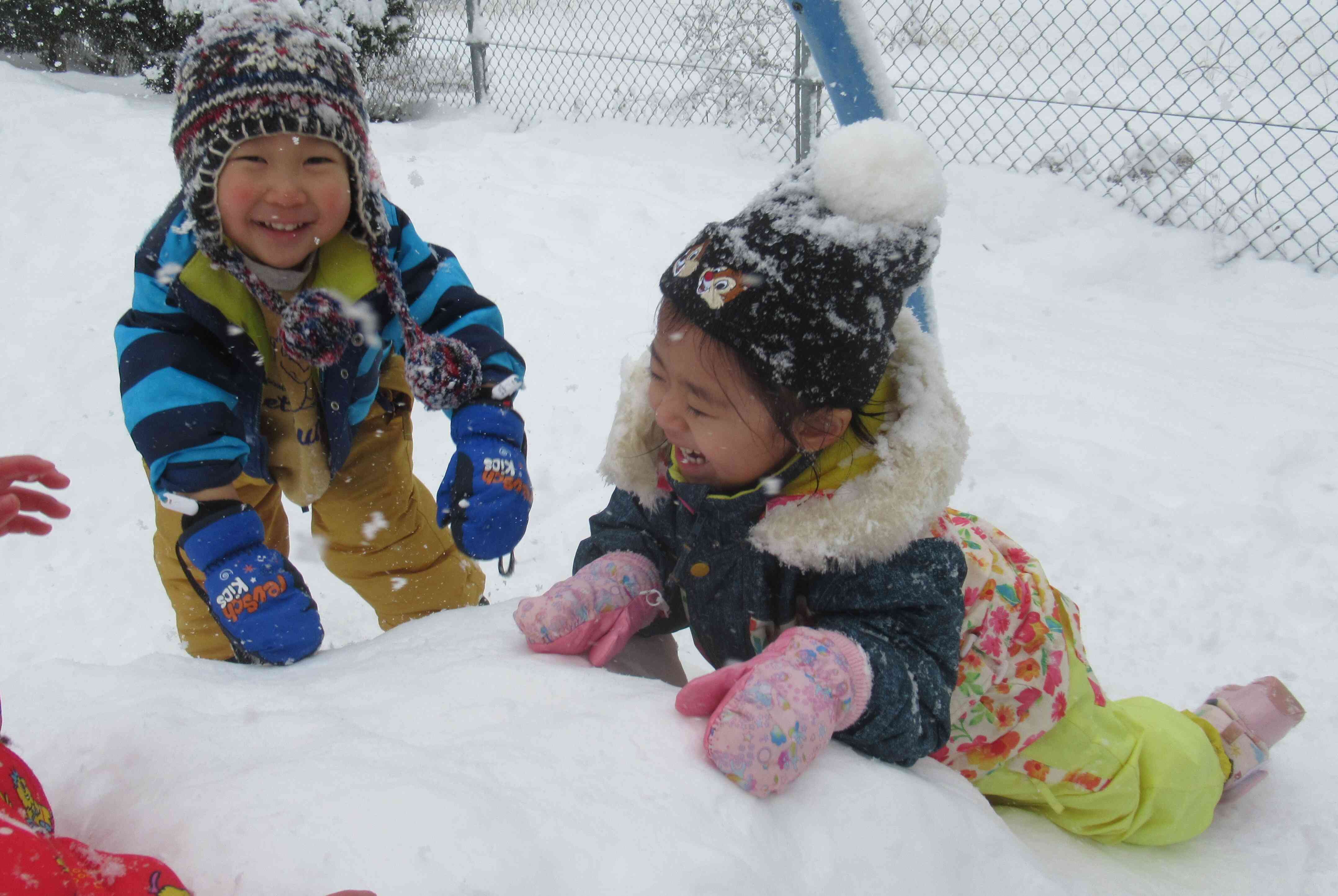 雪遊び楽しいね！