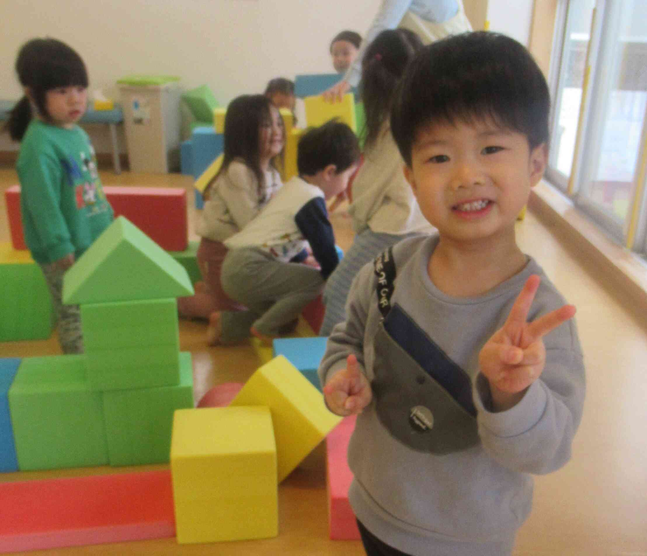 積み木のお家を作ったよ！