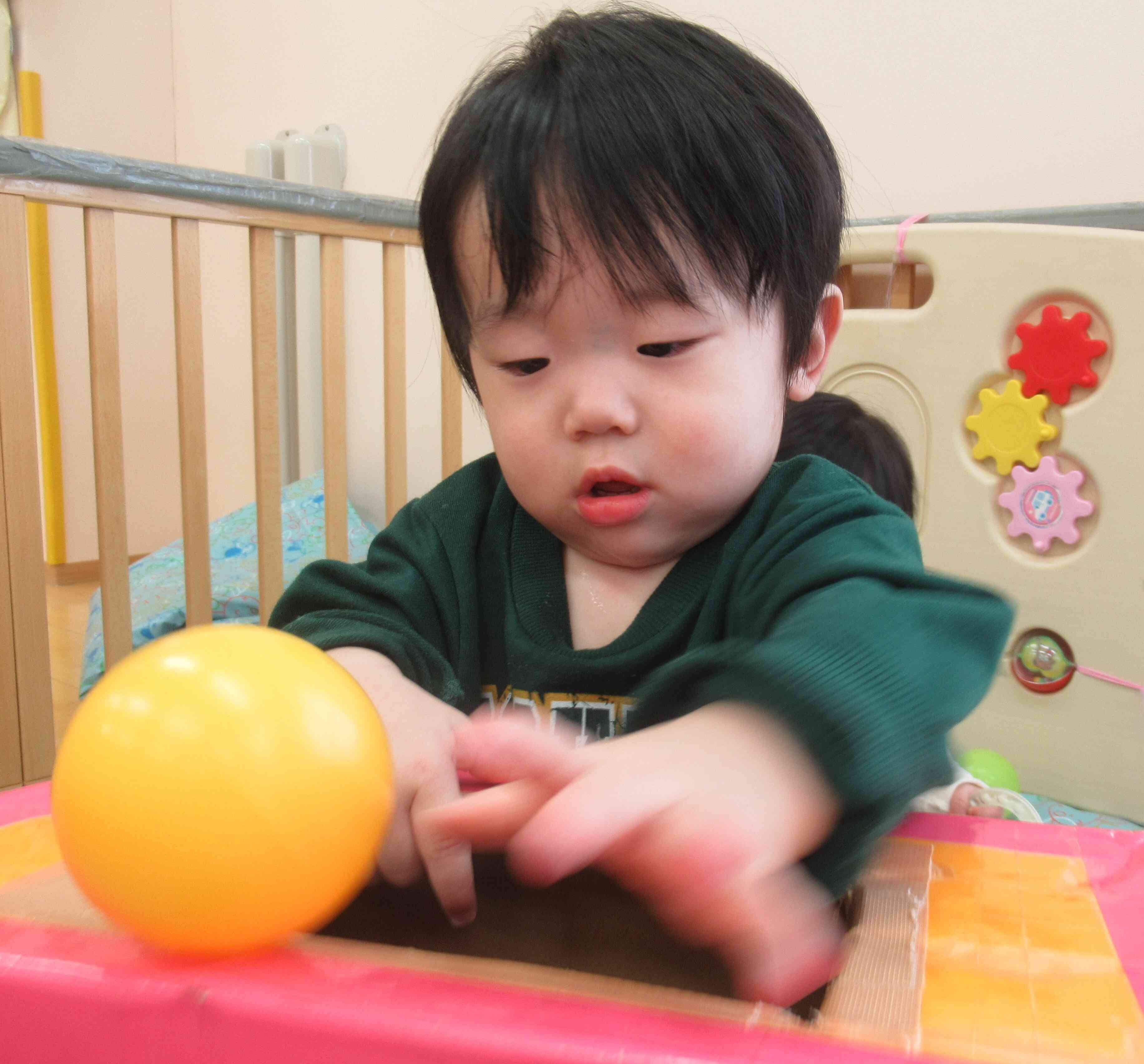 ボール遊びに夢中