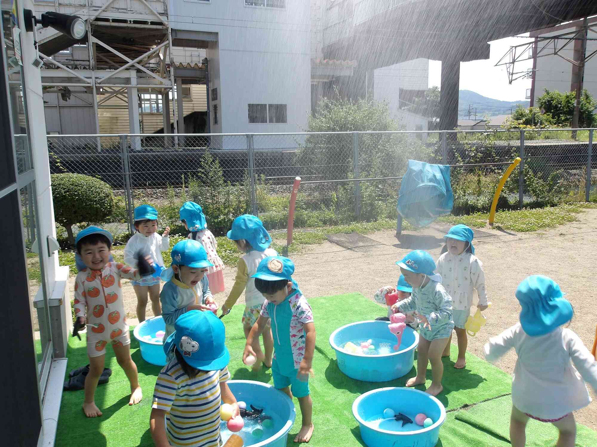 水しぶきを浴びて気持ちいいね！