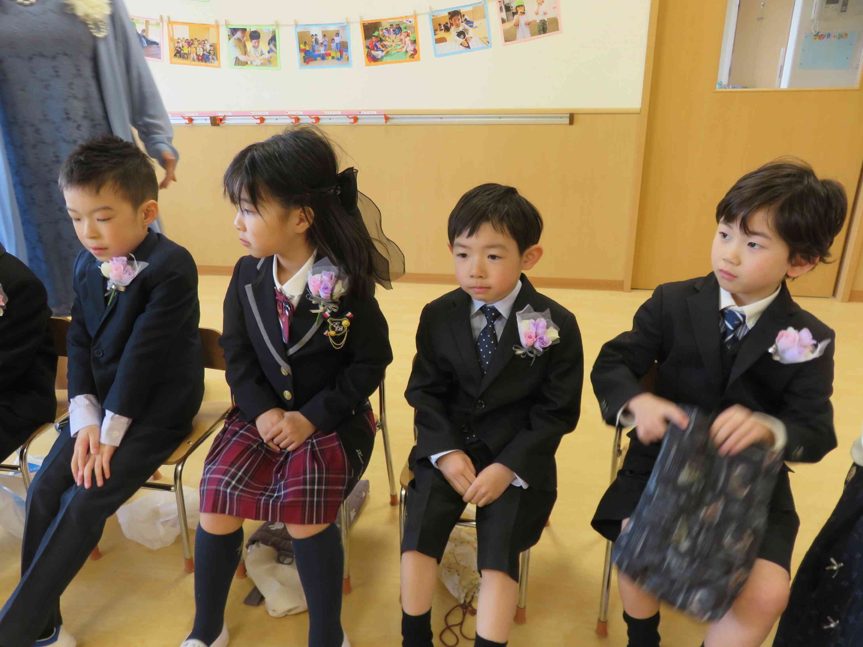 卒園式が始まる前は、ちょっぴりドキドキ。。。
