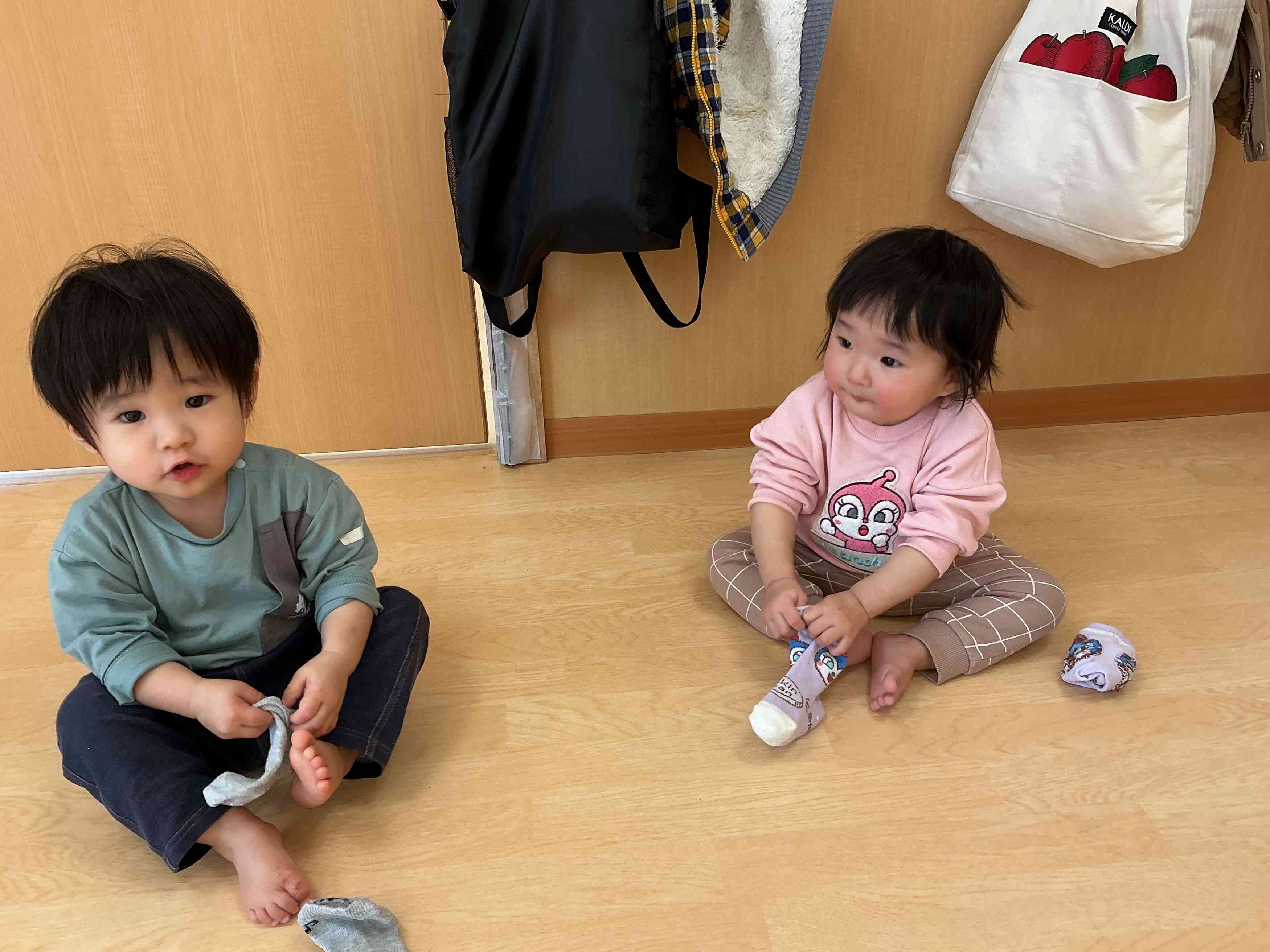 靴下も履けるようになったよ