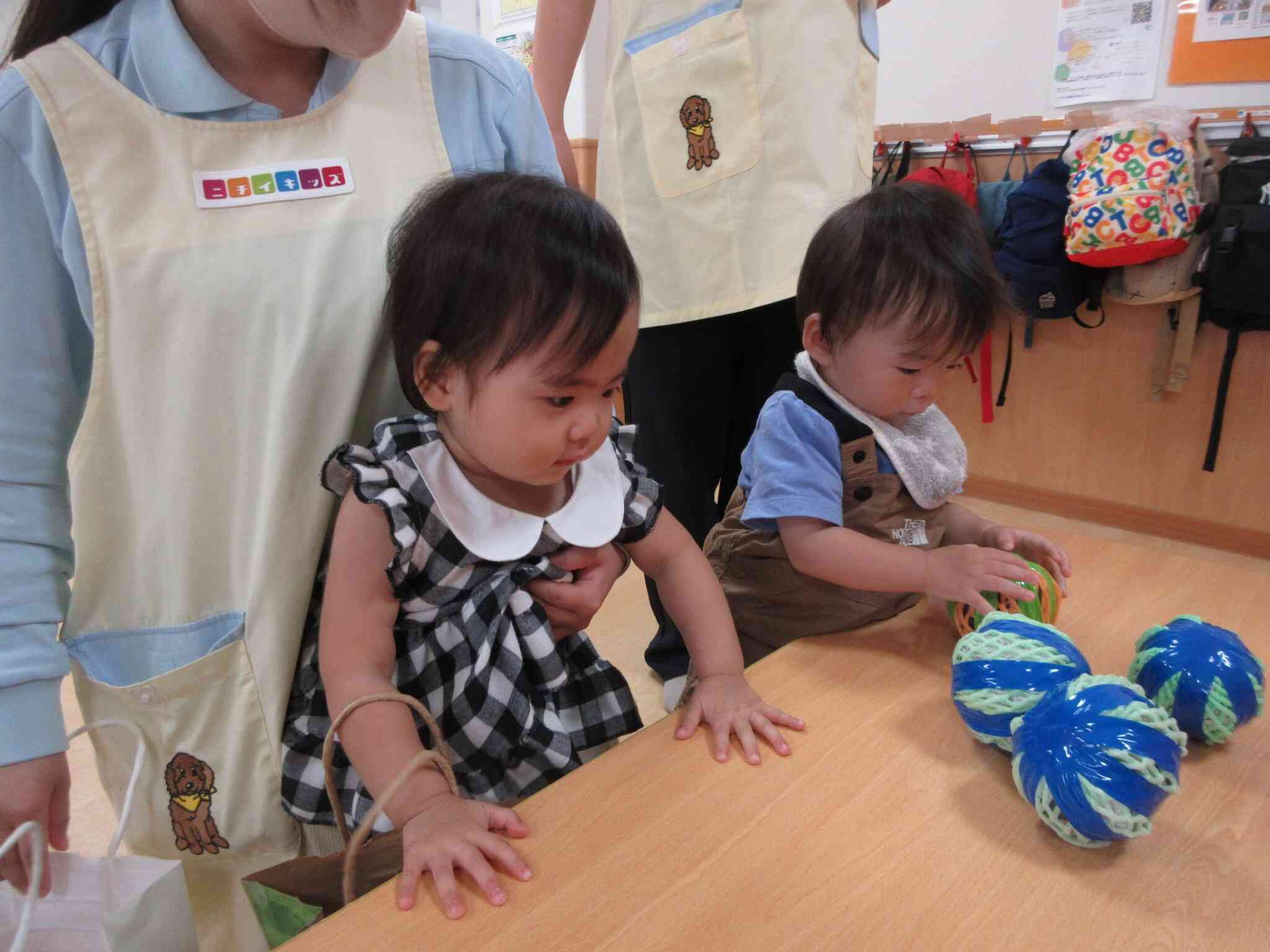 さかえまつりひよこ組さん（０歳児)お買い物風景