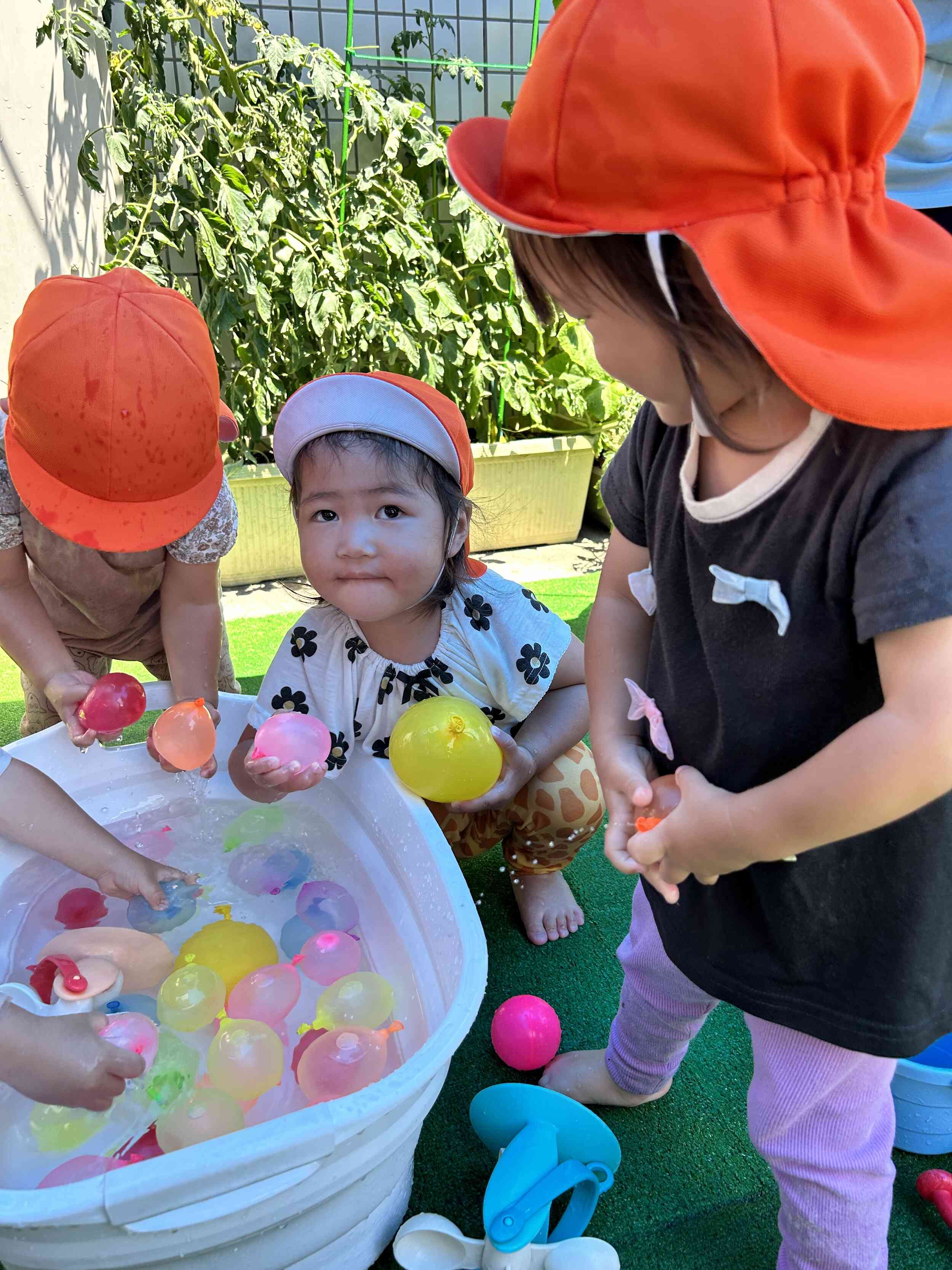 水風船の感触が気持ち良い~!