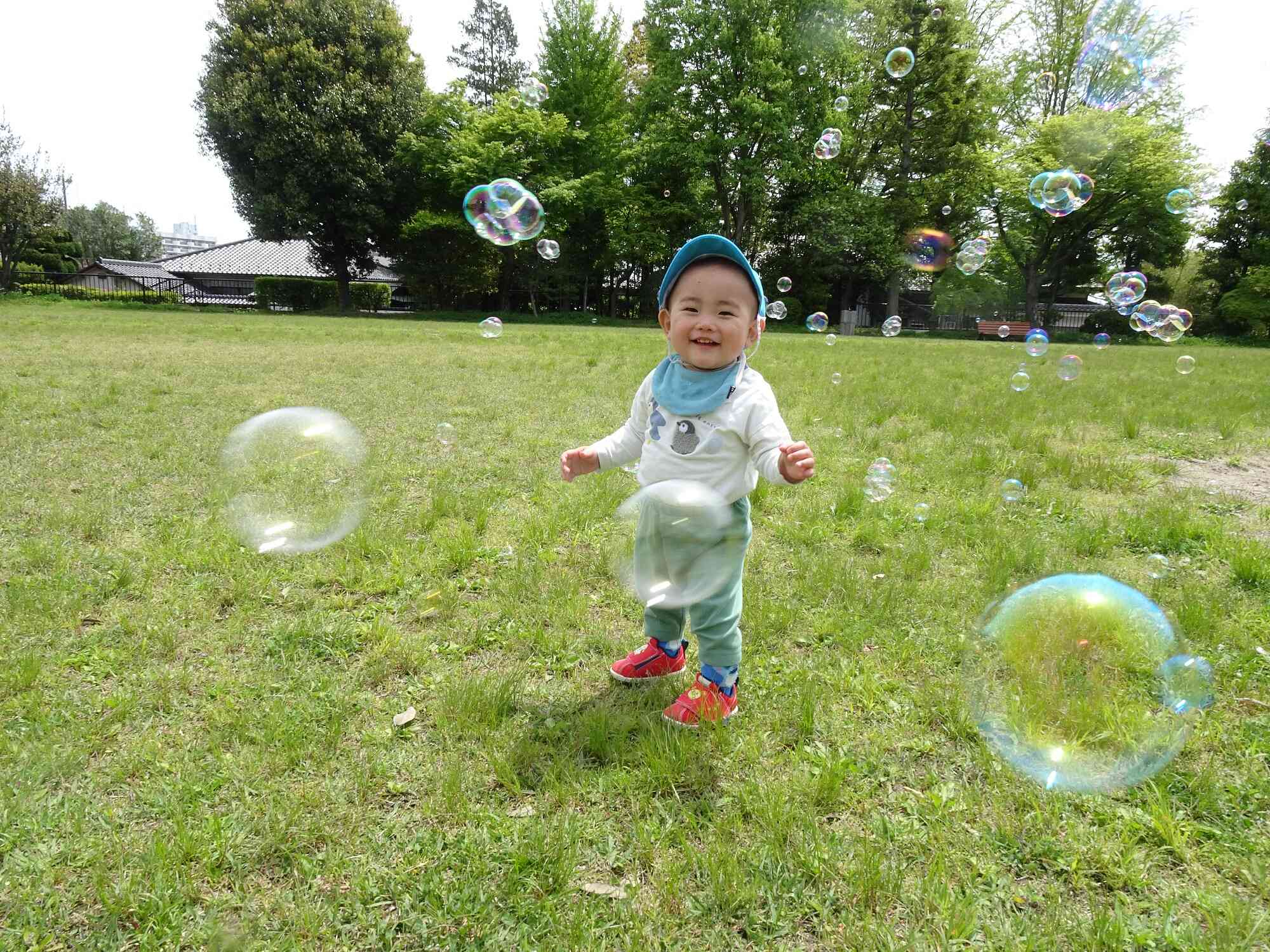 シャボン玉がたくさん!