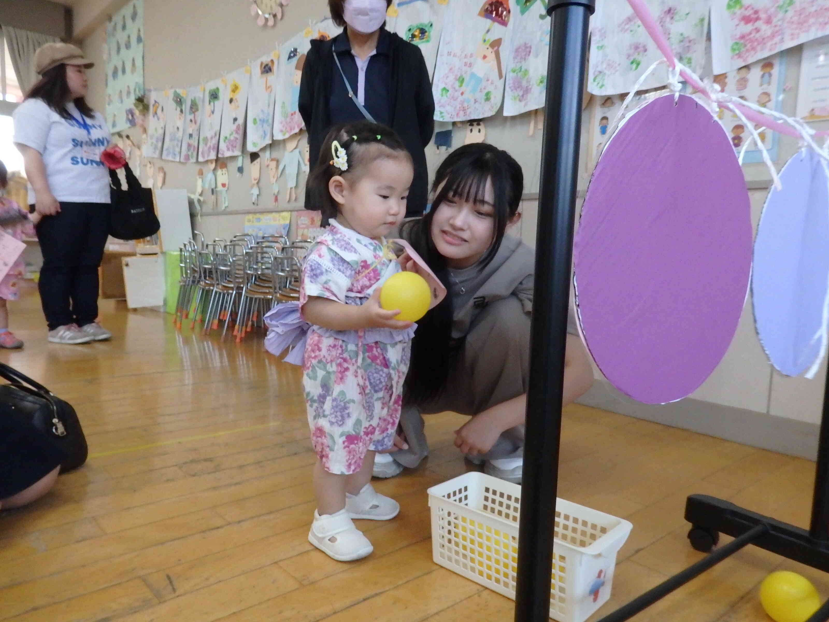 的あての様子です！上手に投げられるかな？