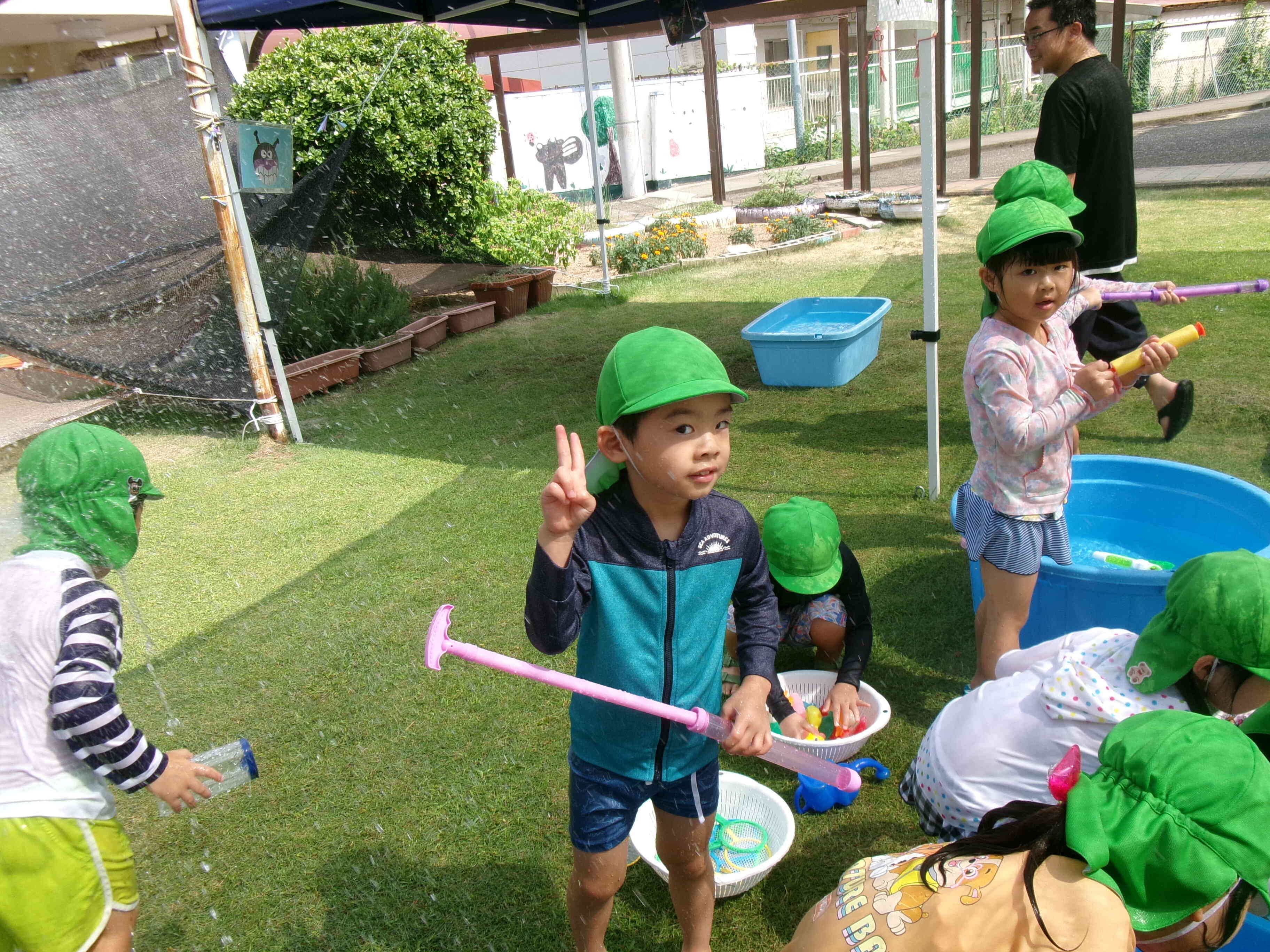 子どもたちの大好きな水遊び