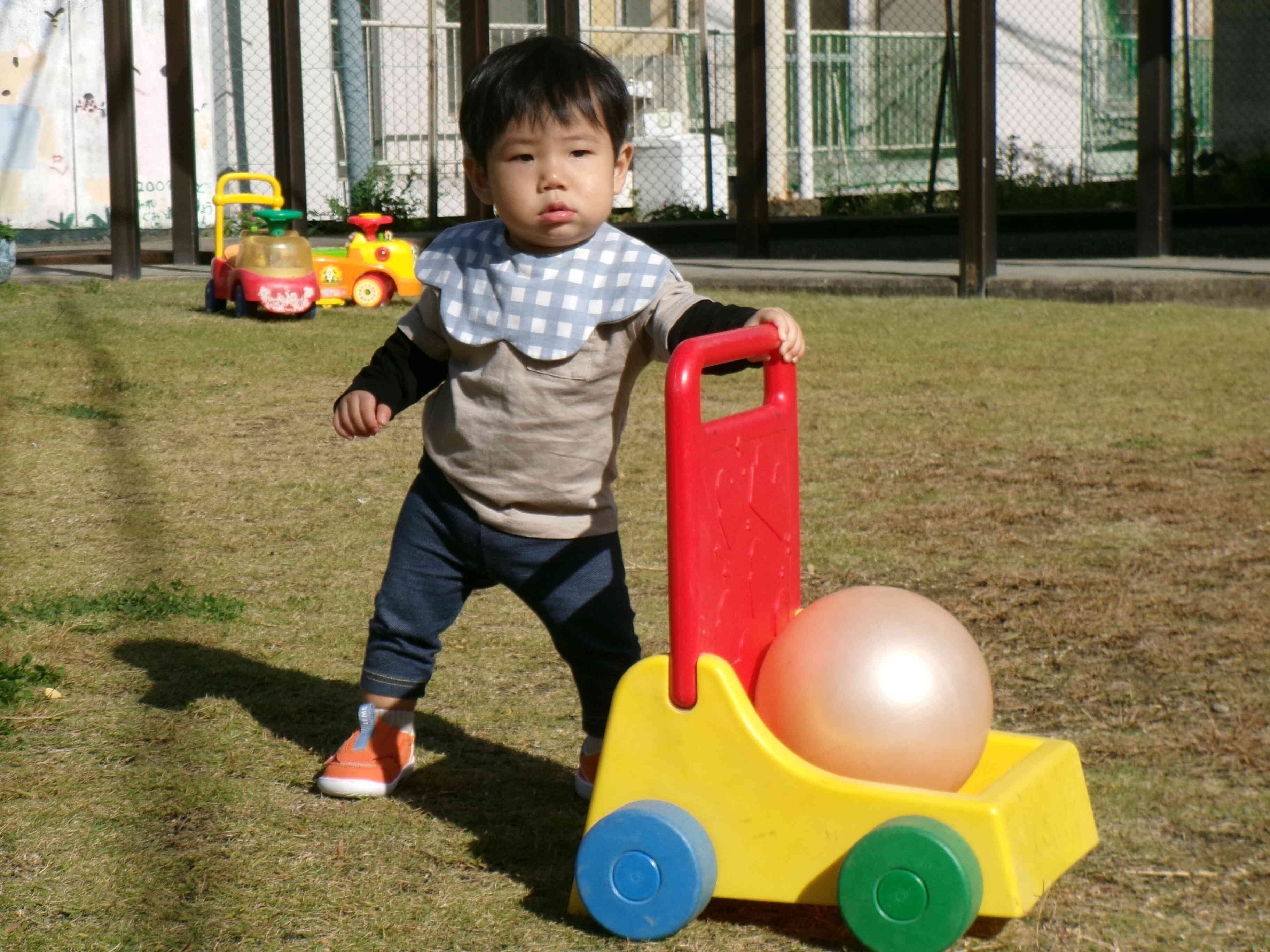手押し車で、ハイポーズ☆かっこよく決まった！？