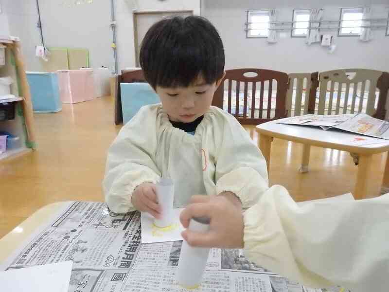 身近にあるものを使ってスタンピングをしたよ！