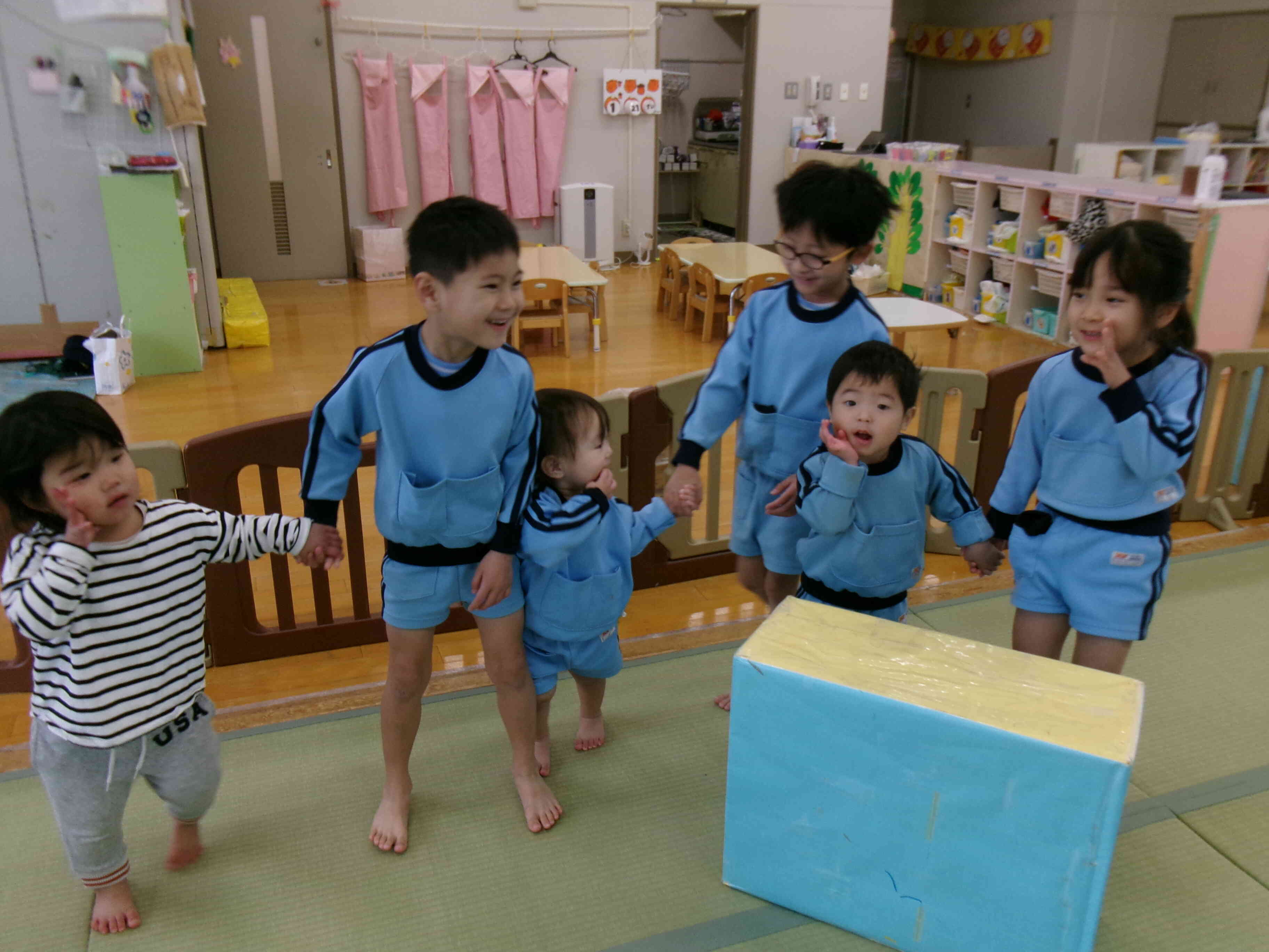 1日目は、おおかみさ～んをしたよ。