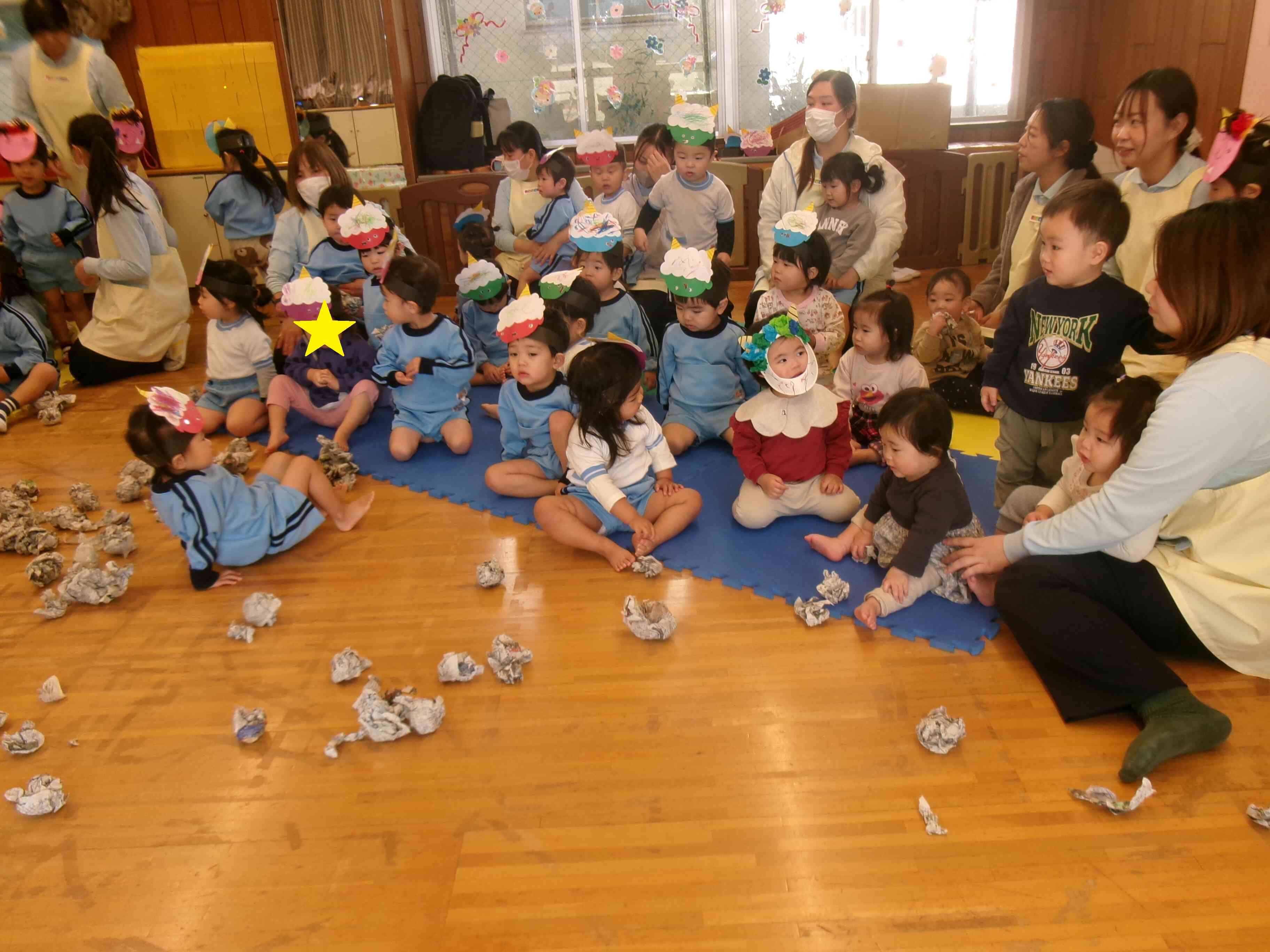 可愛い鬼のお面をつけていたよ！