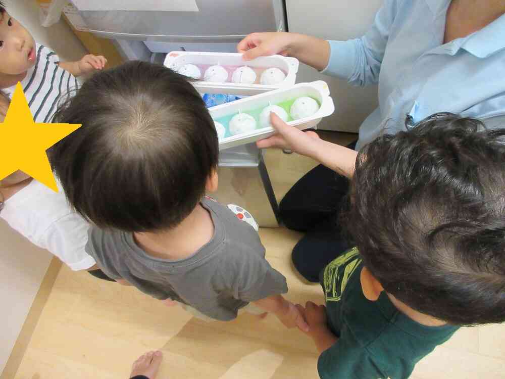 色氷をみんなで取りに行きました☺