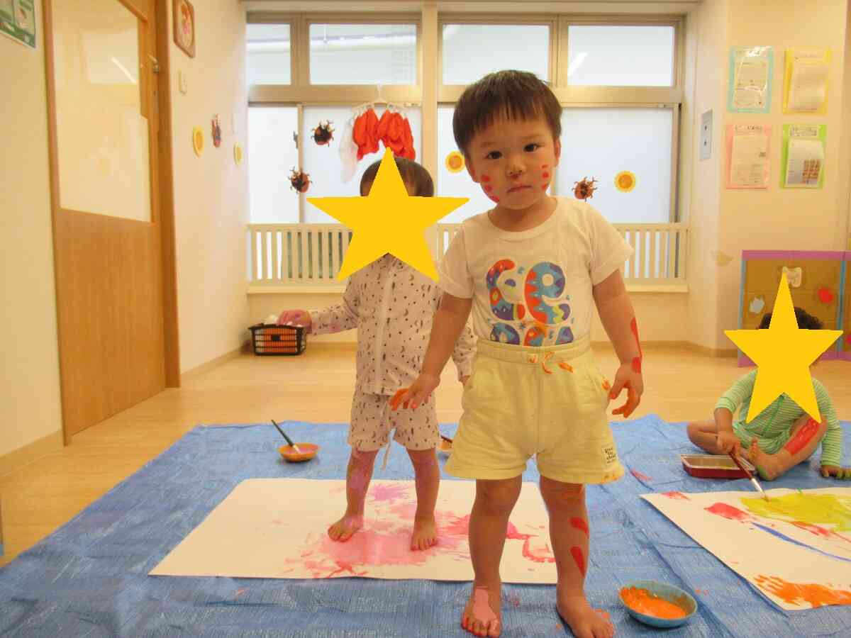 身体にたくさん色をつけたよ☆