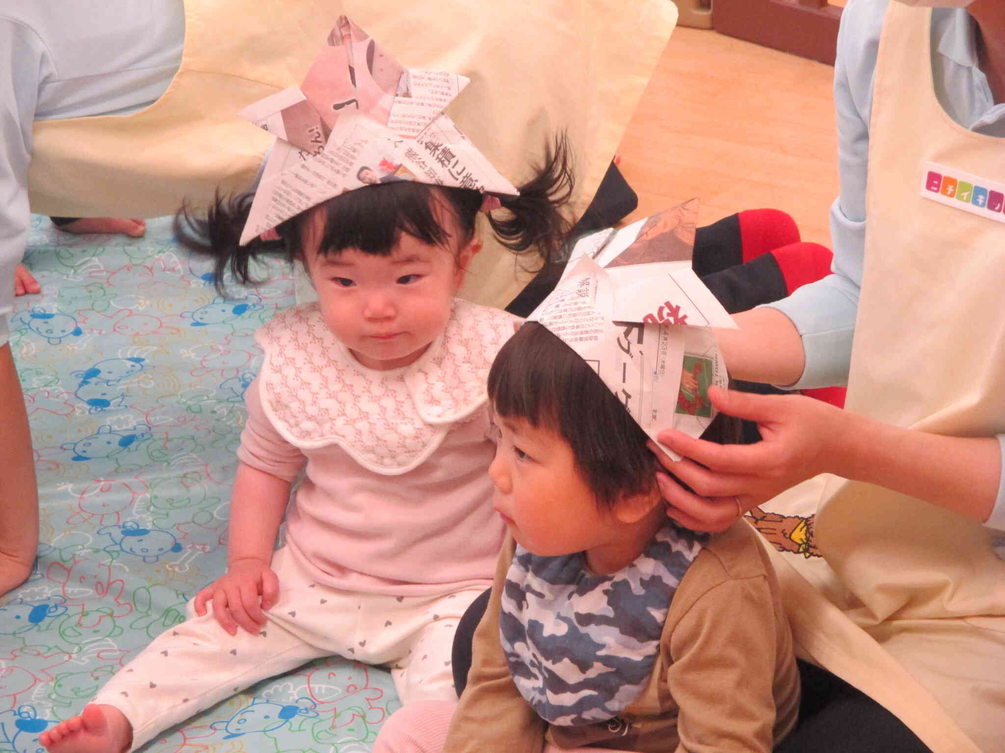あひるぐみさんはミニかぶと！かわいい