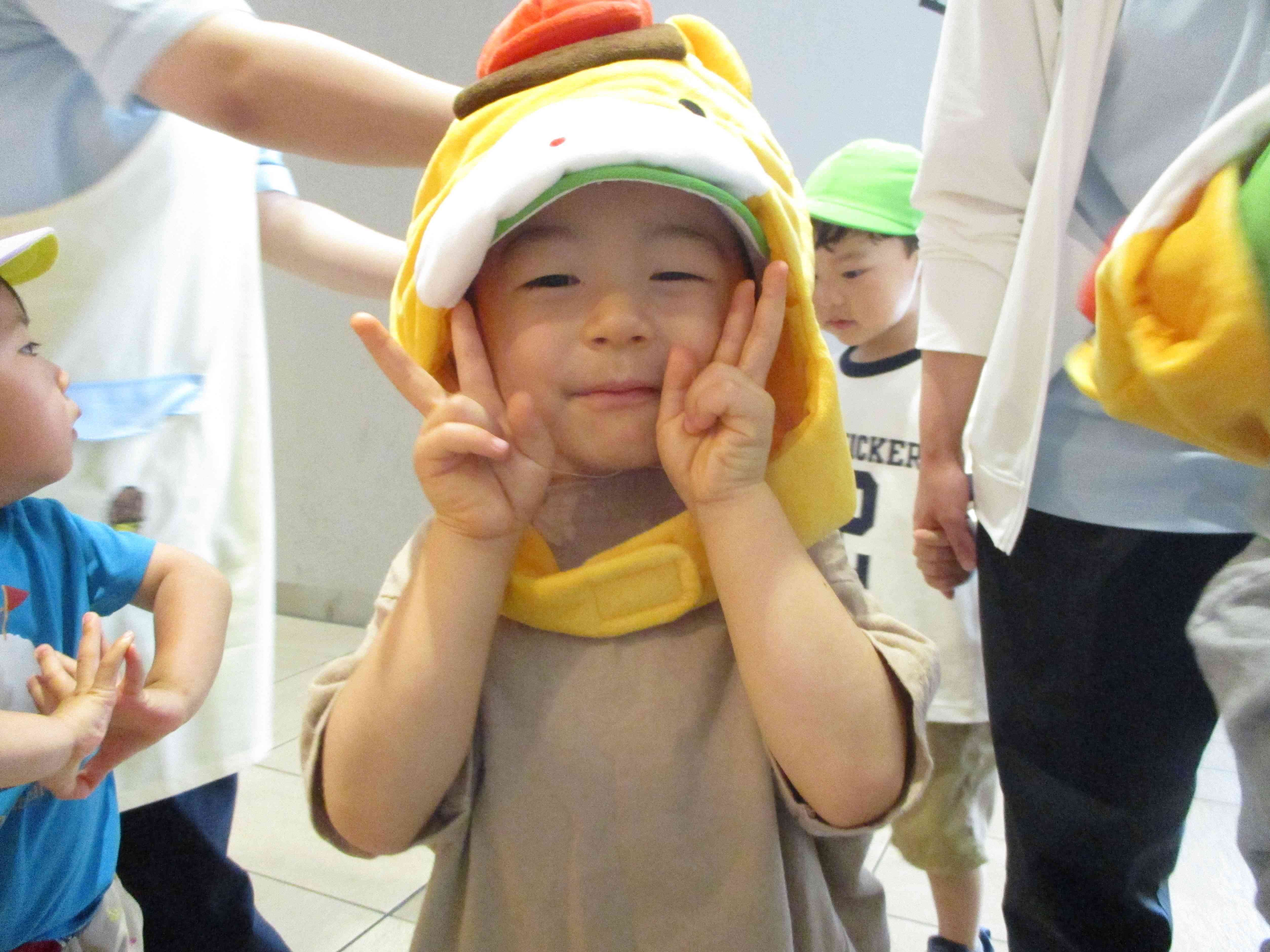 ぐんまちゃんになってピース♡