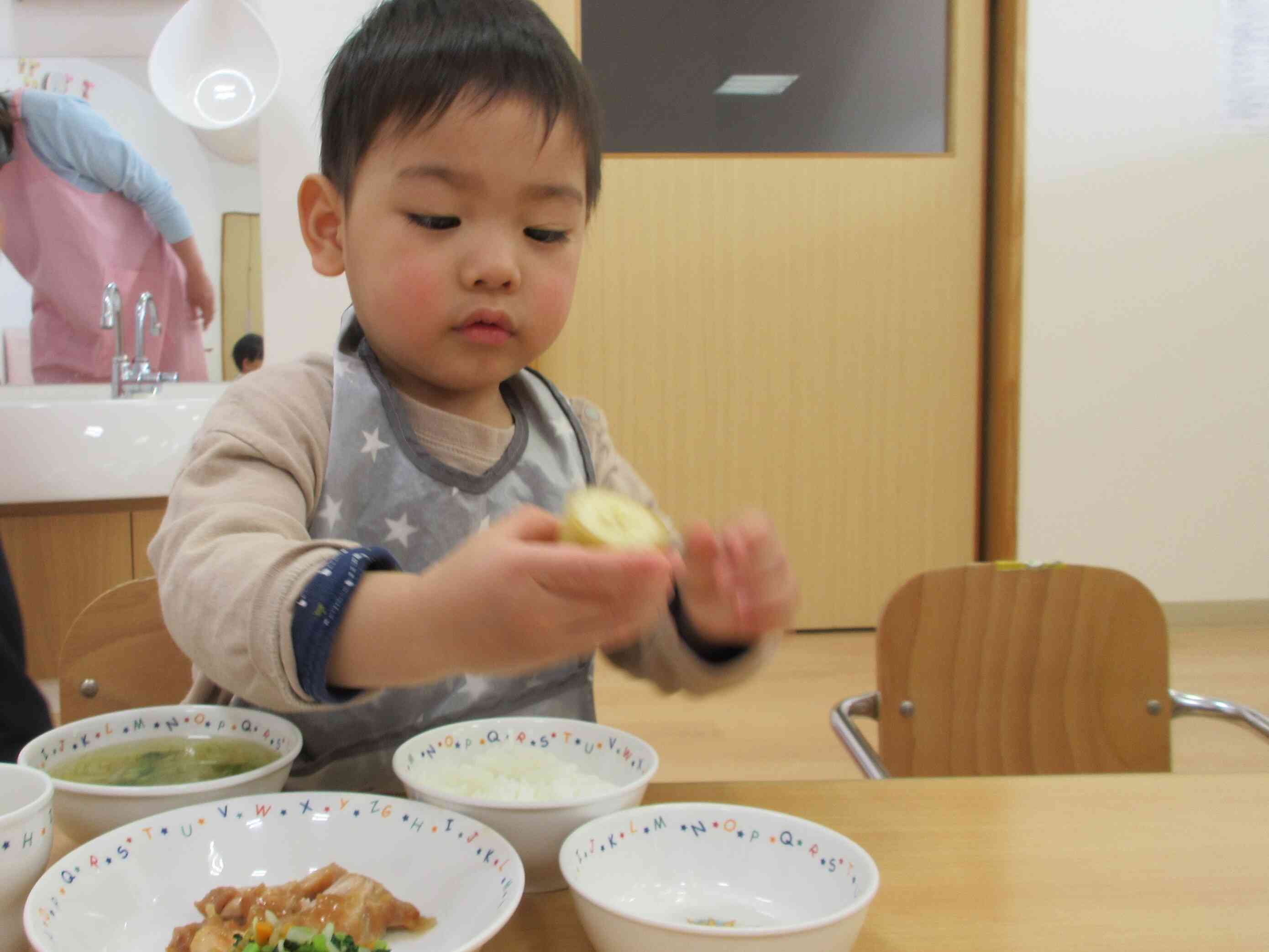 今日のデザートは「バナナ」