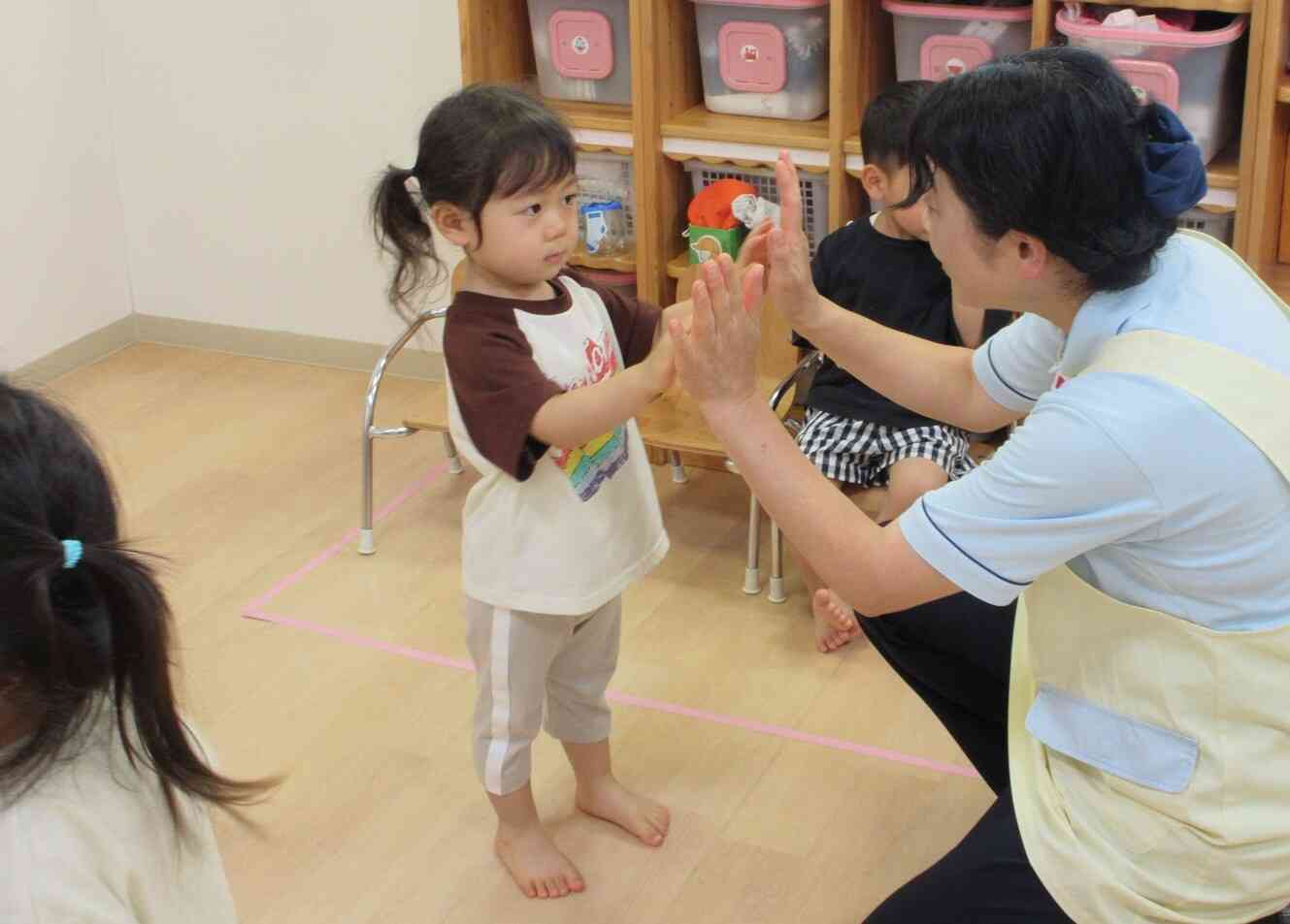 先生、タッチ。