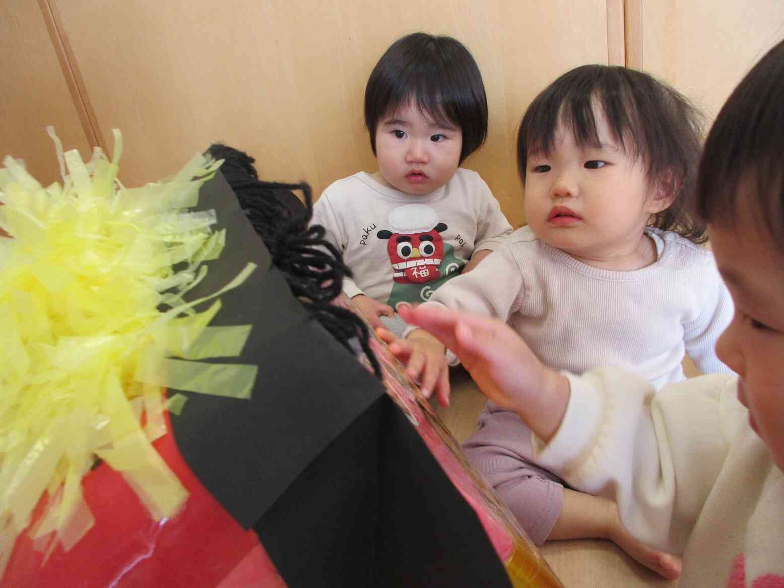 獅子舞いに慣れて、タッチ。