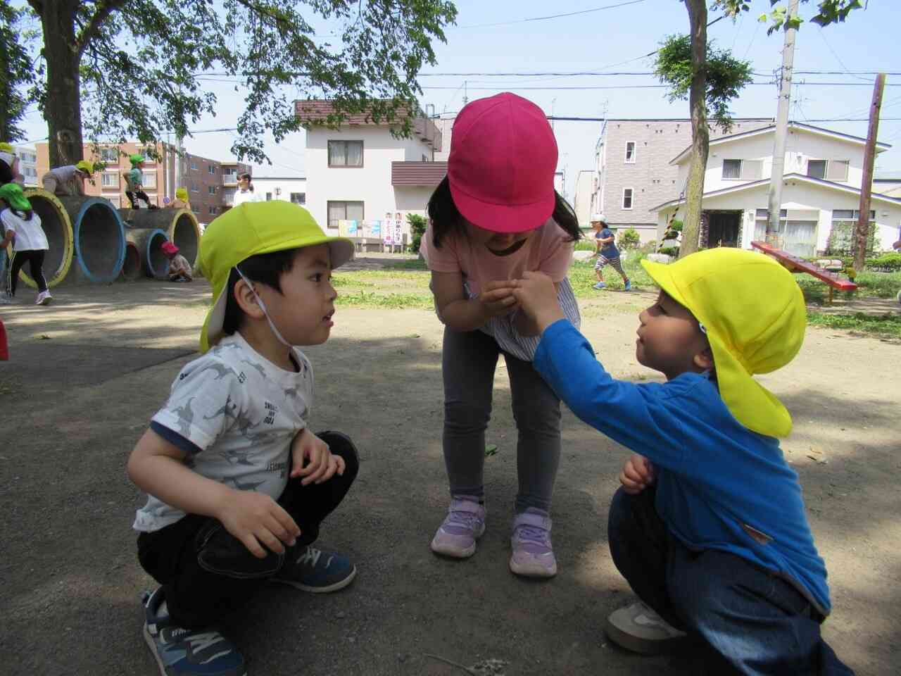 何を見つけたのかな？公園にはいろいろは発見が沢山あります。