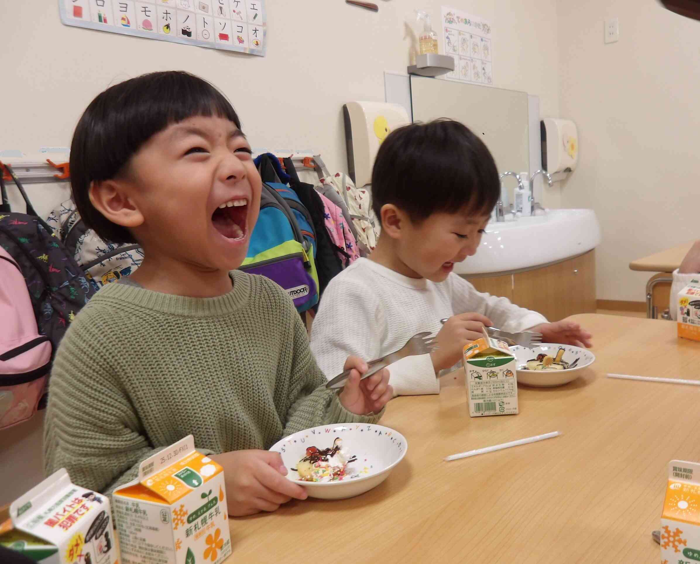 クリームたくさんつけたよ！！