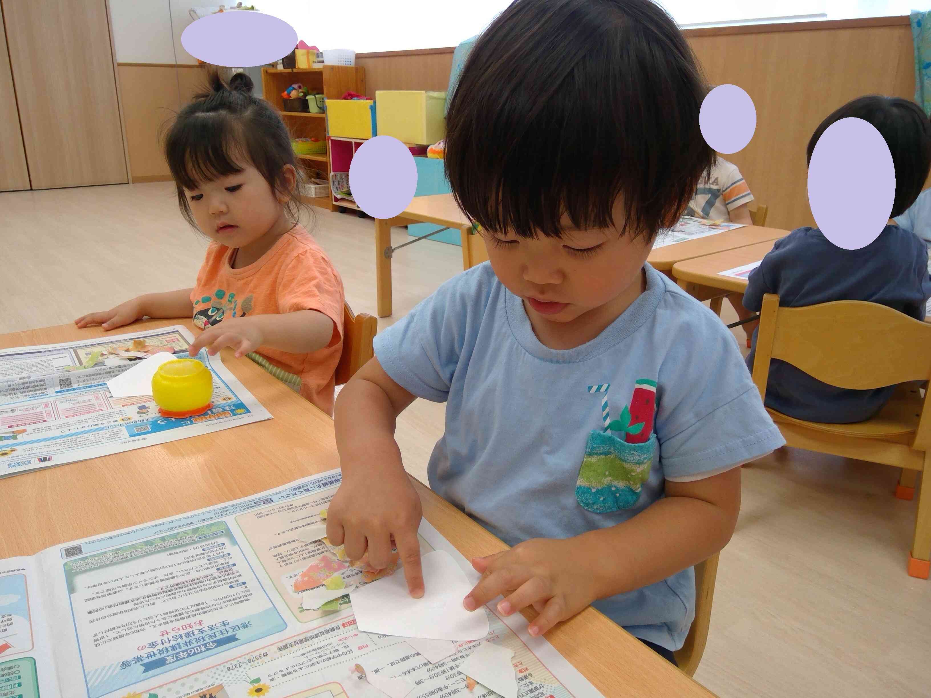 七夕製作をしたよ（2歳児あひる組）