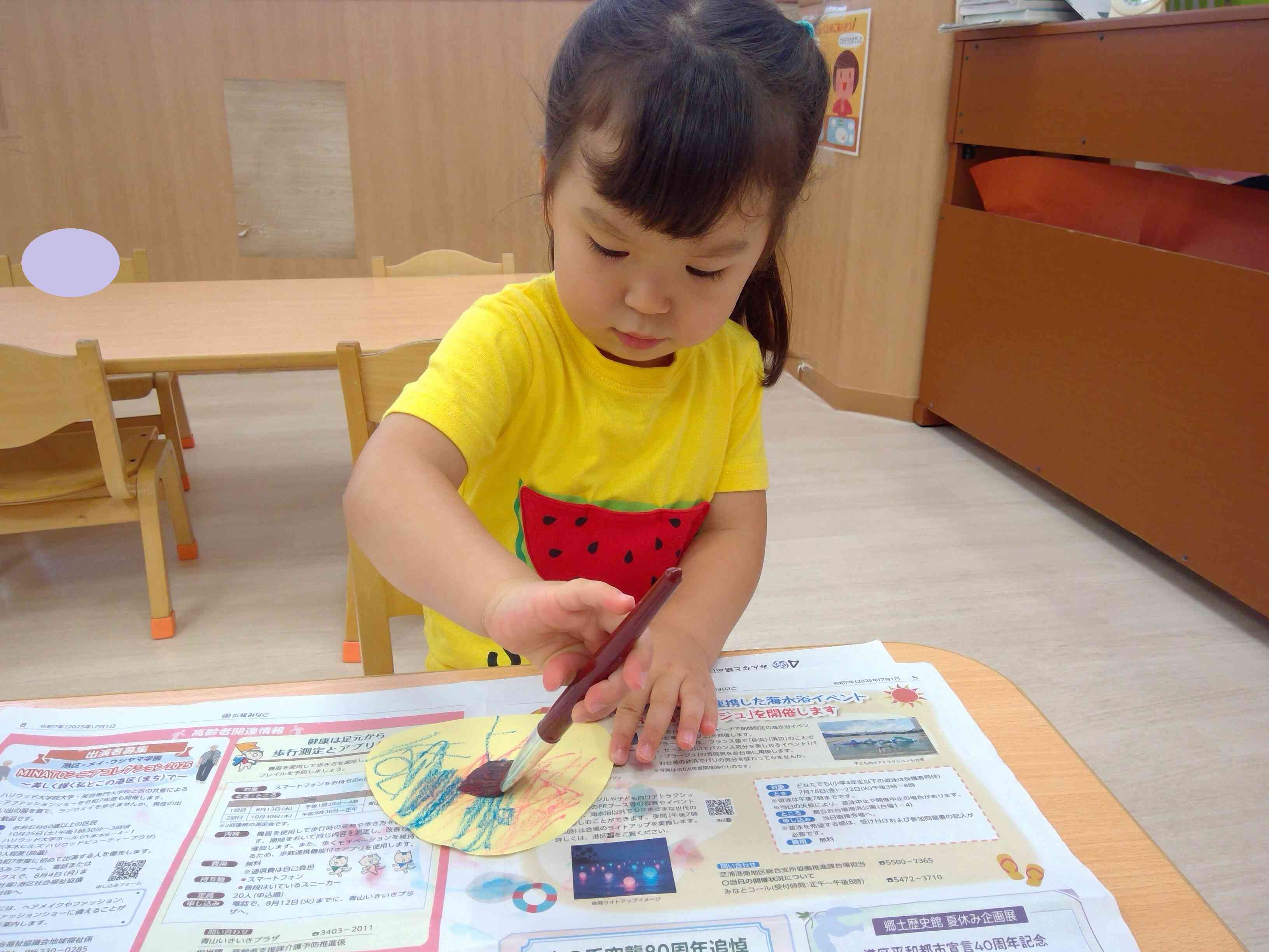 絵の具がはじいて面白いね☆