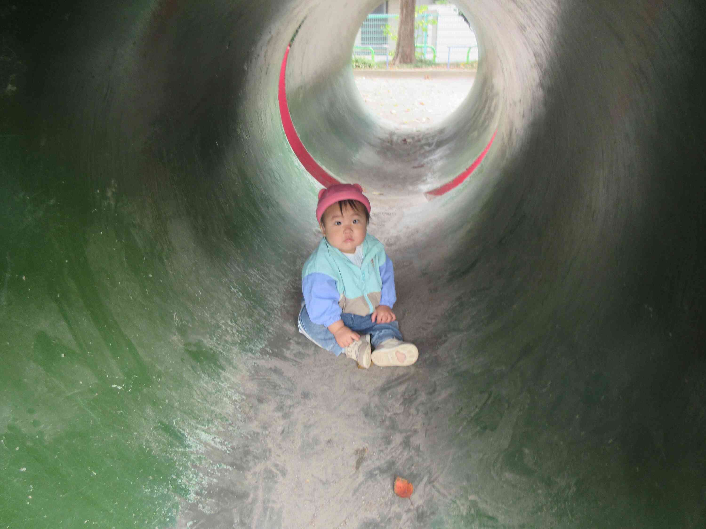 トンネルに興味津々☆