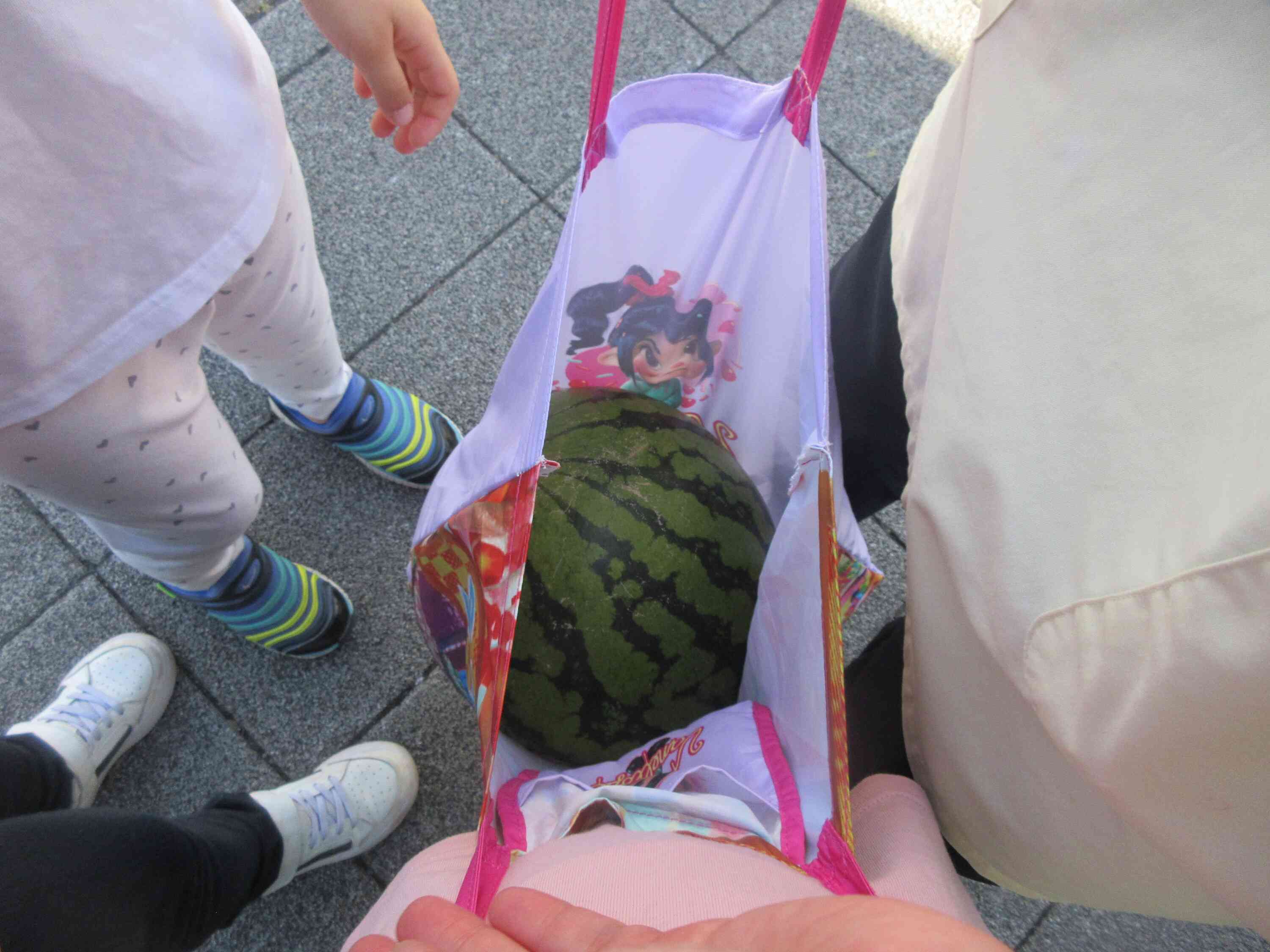 大きくて、バッグに入れるのも大変だったね！
