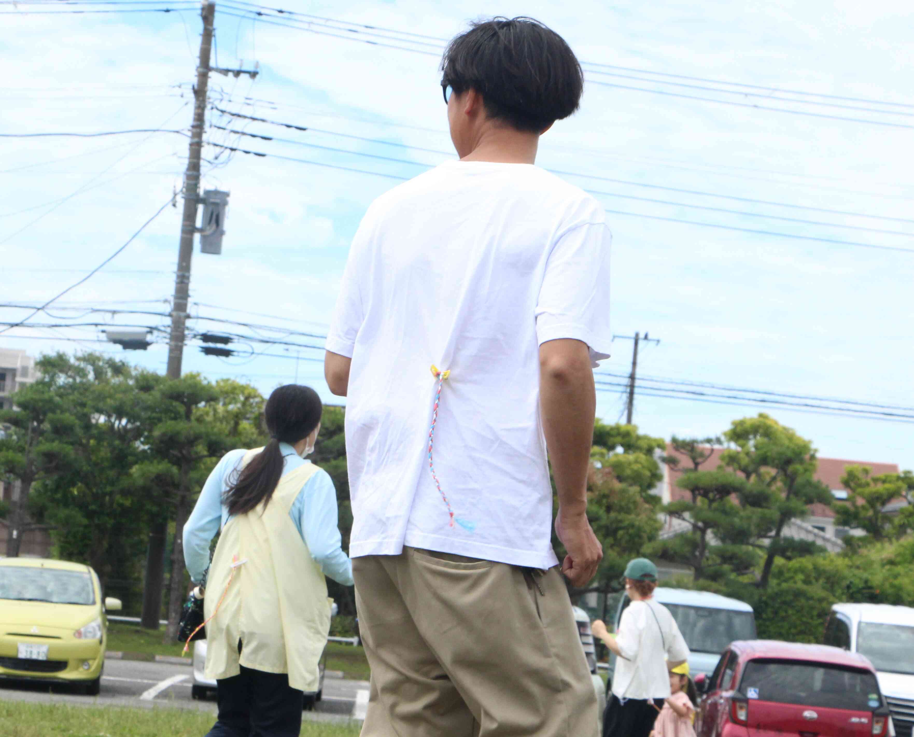 後ろに気を付けて！頑張れお父さん。