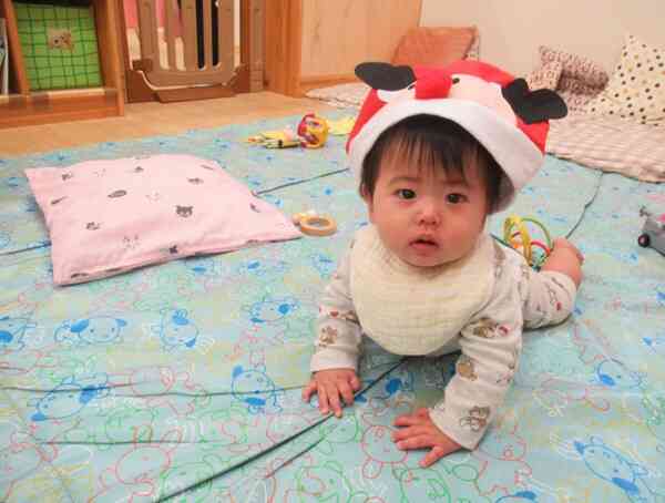 クリスマスは誕生会があって楽しかったね。ぼくもサンタクロースになってみたよ♡