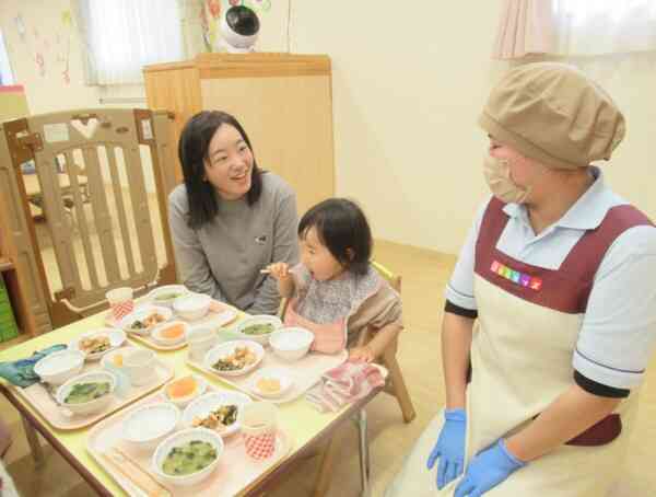 保育園でおいしく食べている姿が見られ、うれしかったです!