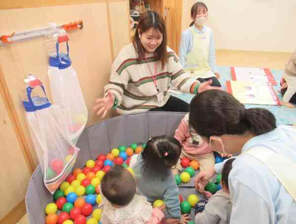 おうちの人と一緒に遊びました！