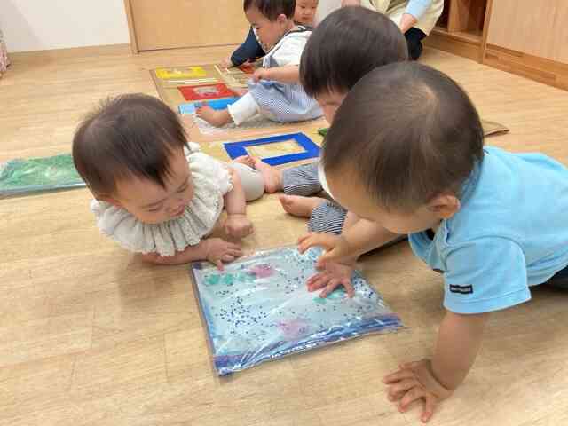 いろいろな感触を触ってみよう！（0歳児）