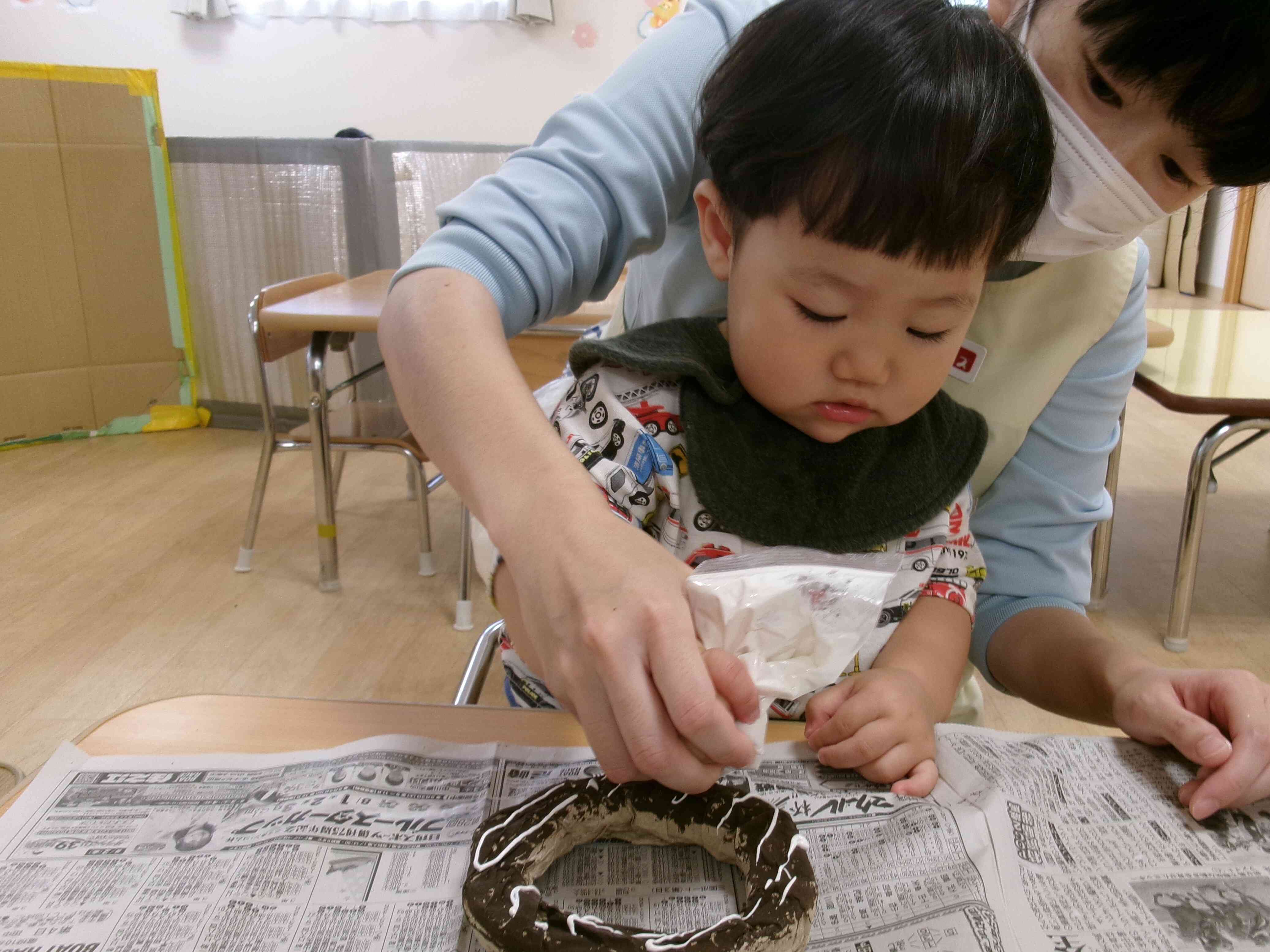 縁日ごっこの準備～あひる・うさぎ組～