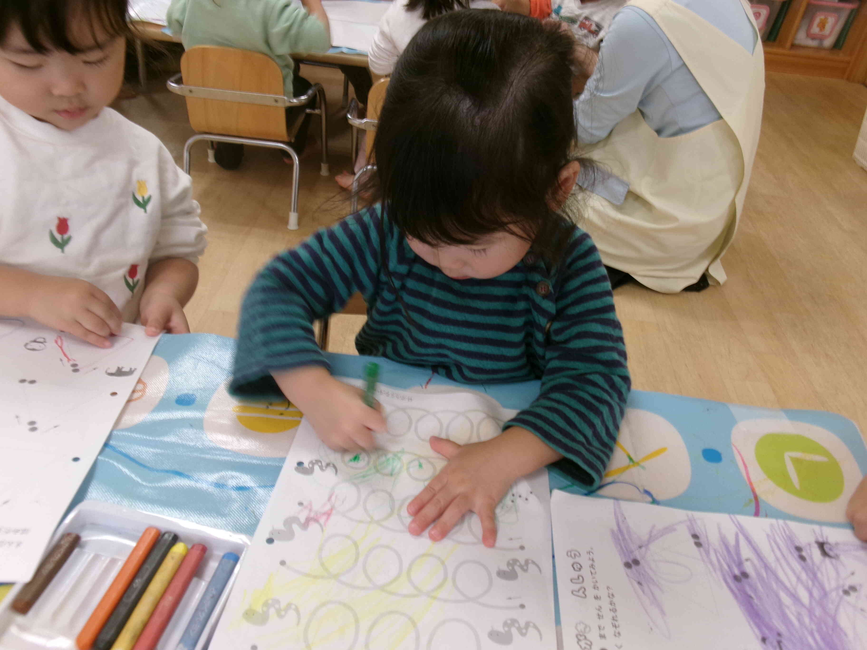 みどり色で塗ってみよう！