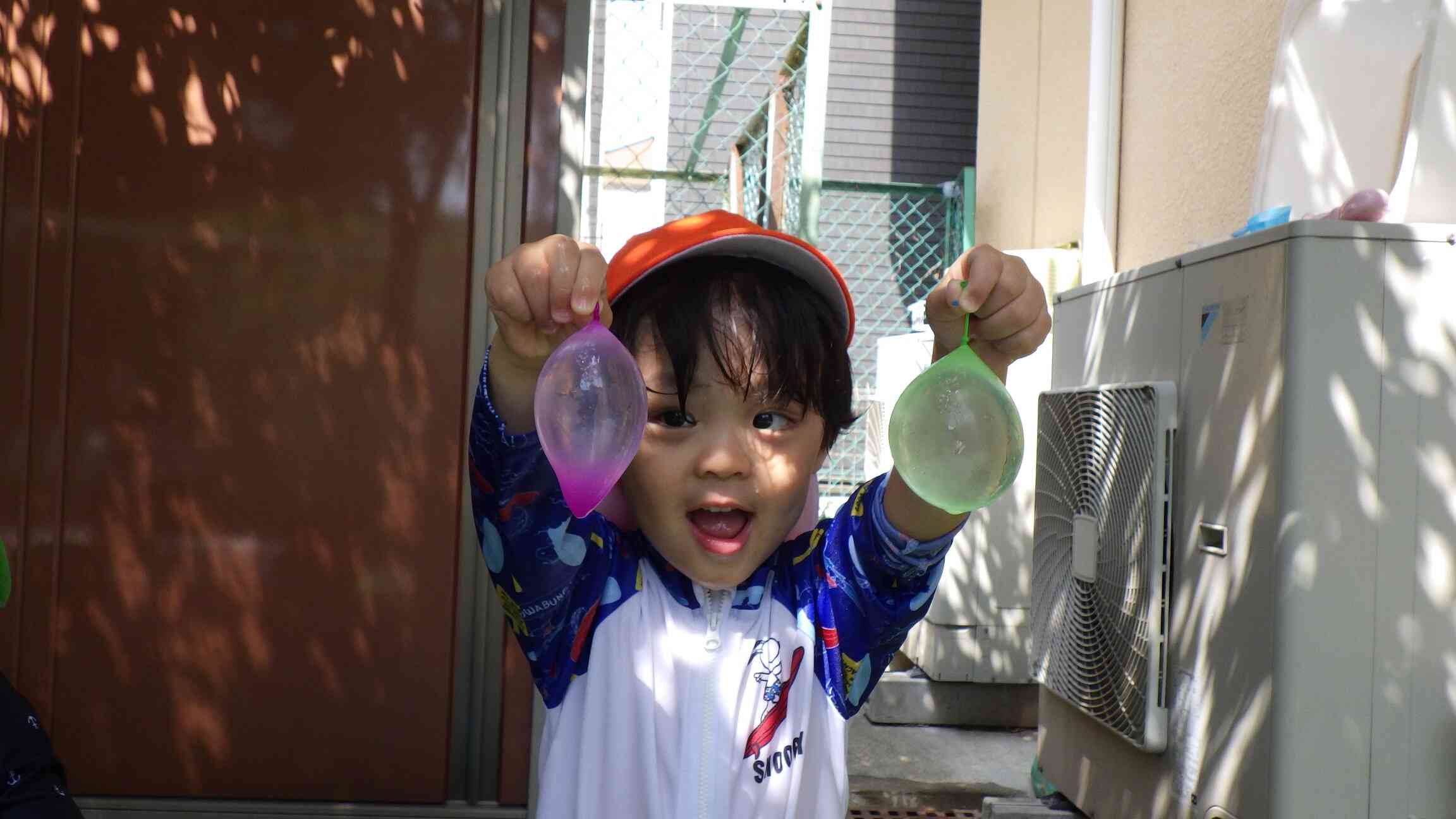 水風船で遊んだよ！