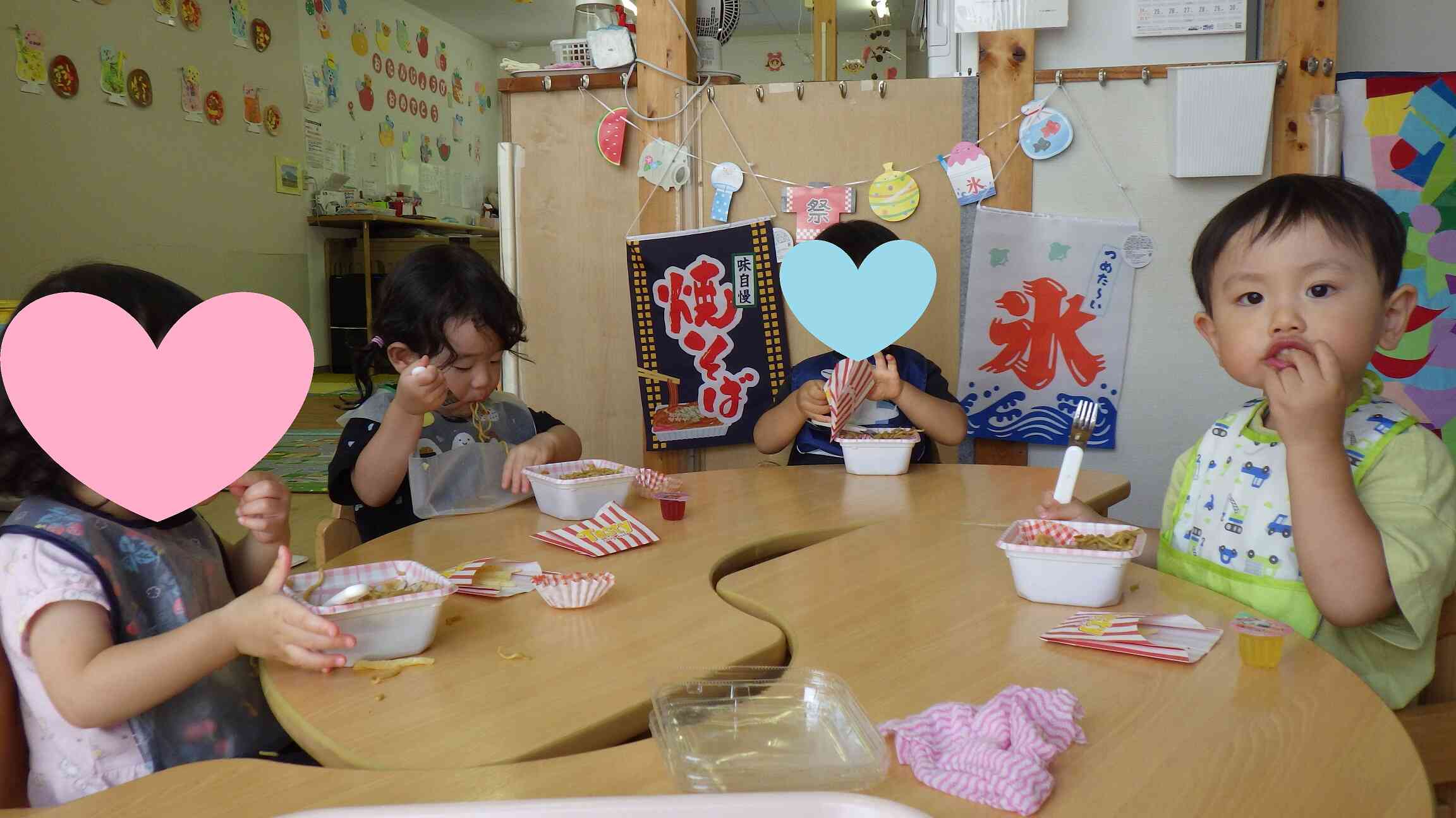 いつもと違う雰囲気に子どもたちも喜んでくれました！