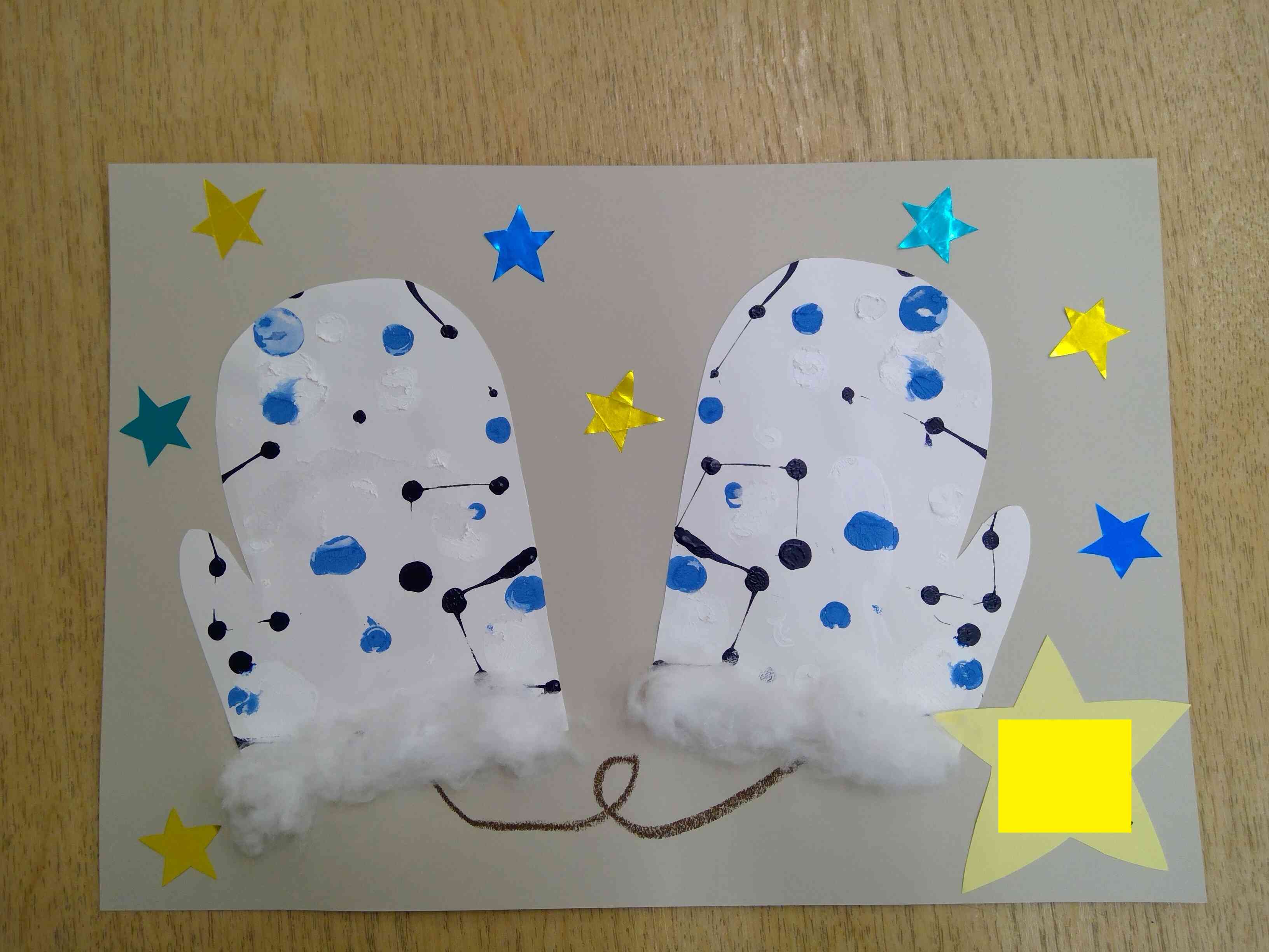 手袋完成！素敵な模様ができたね⛄