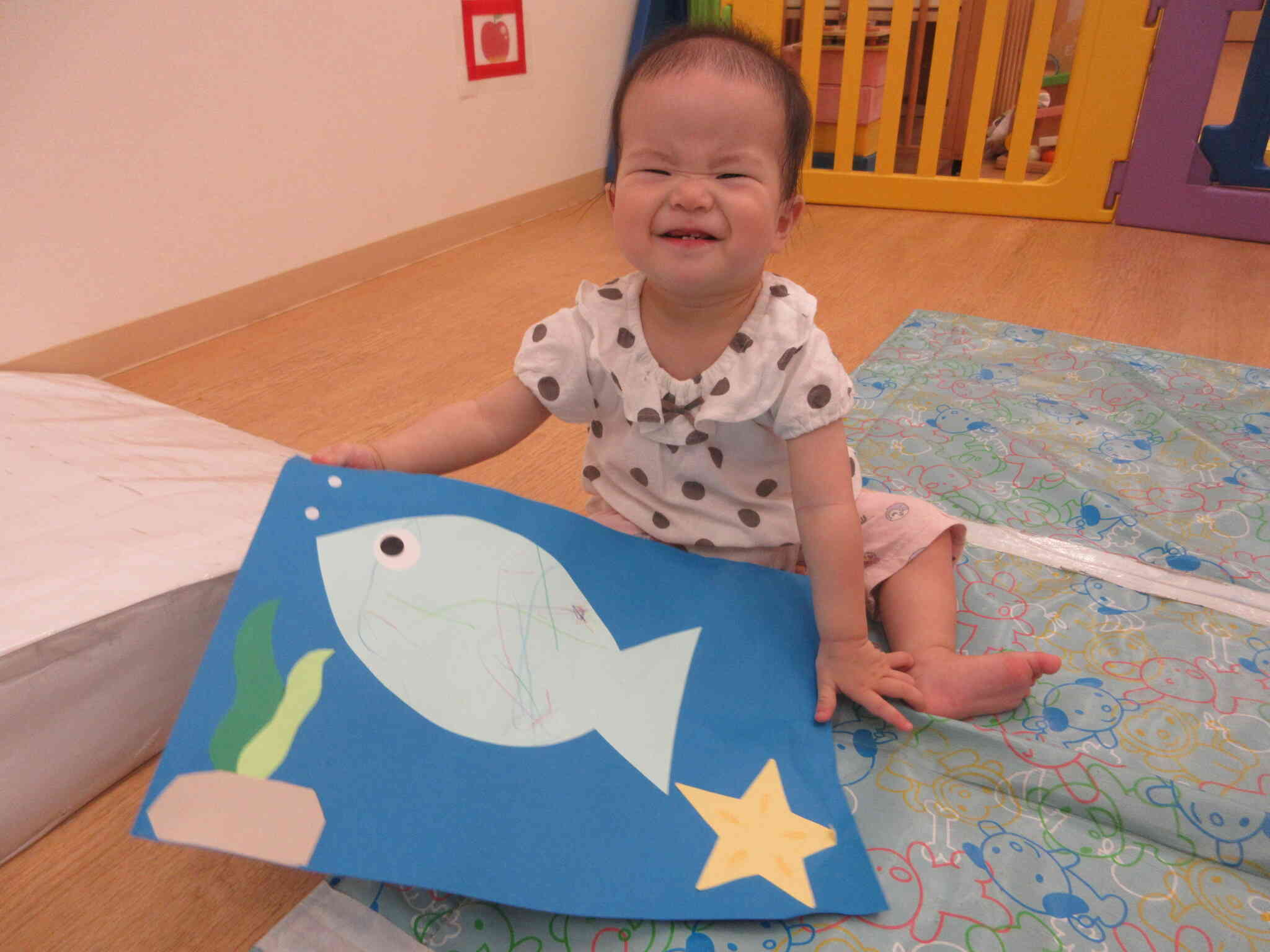 出来上がった作品を見て、ニコニコいい笑顔♪