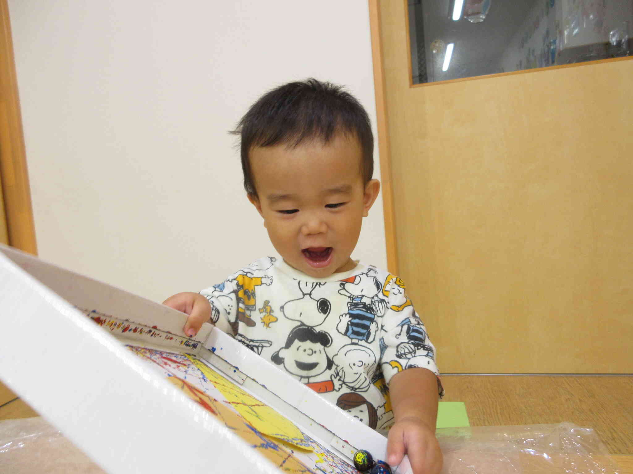 ビー玉転がしをしたよ！