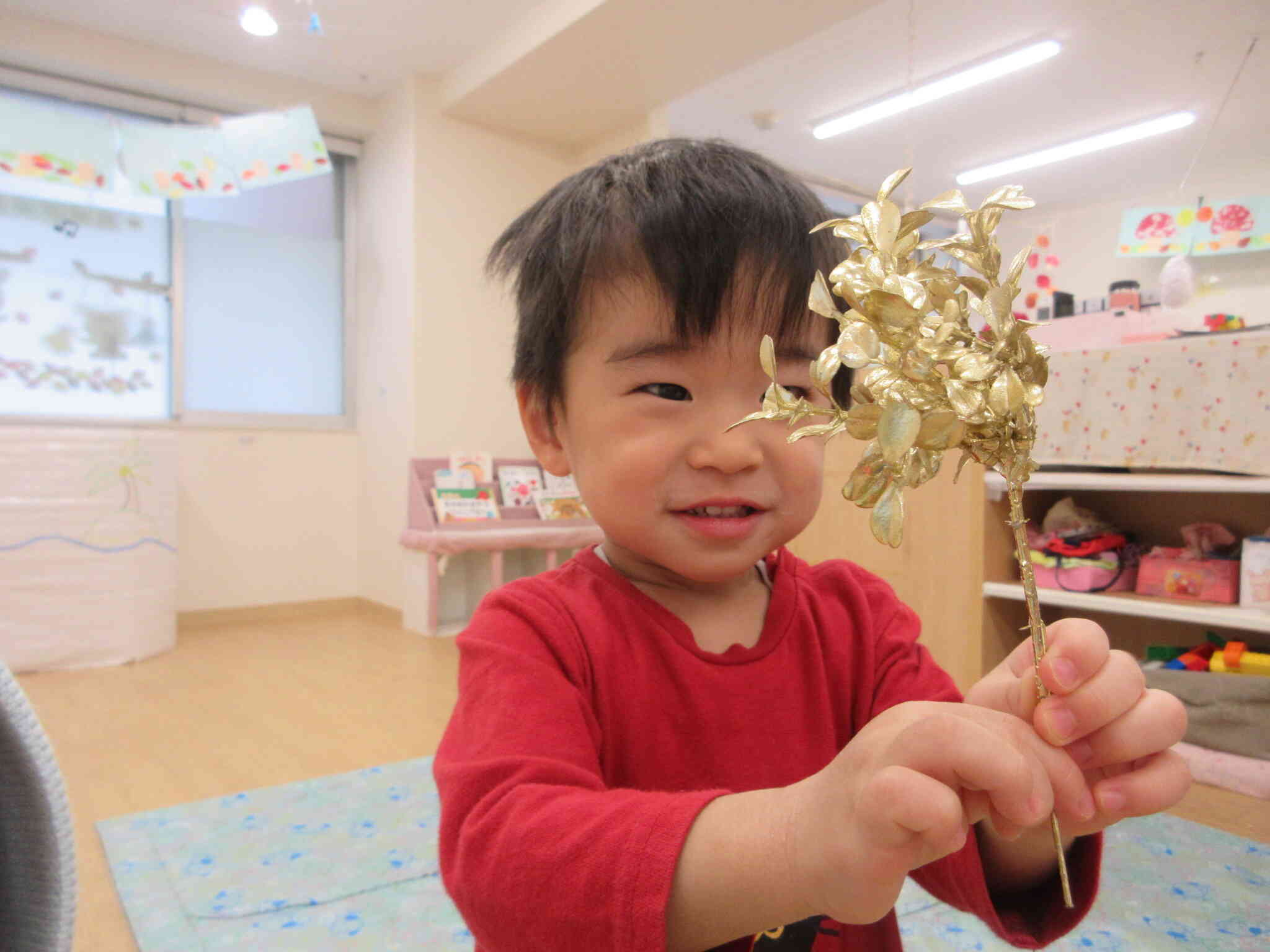 葉っぱ、キラキラしてるよ♪