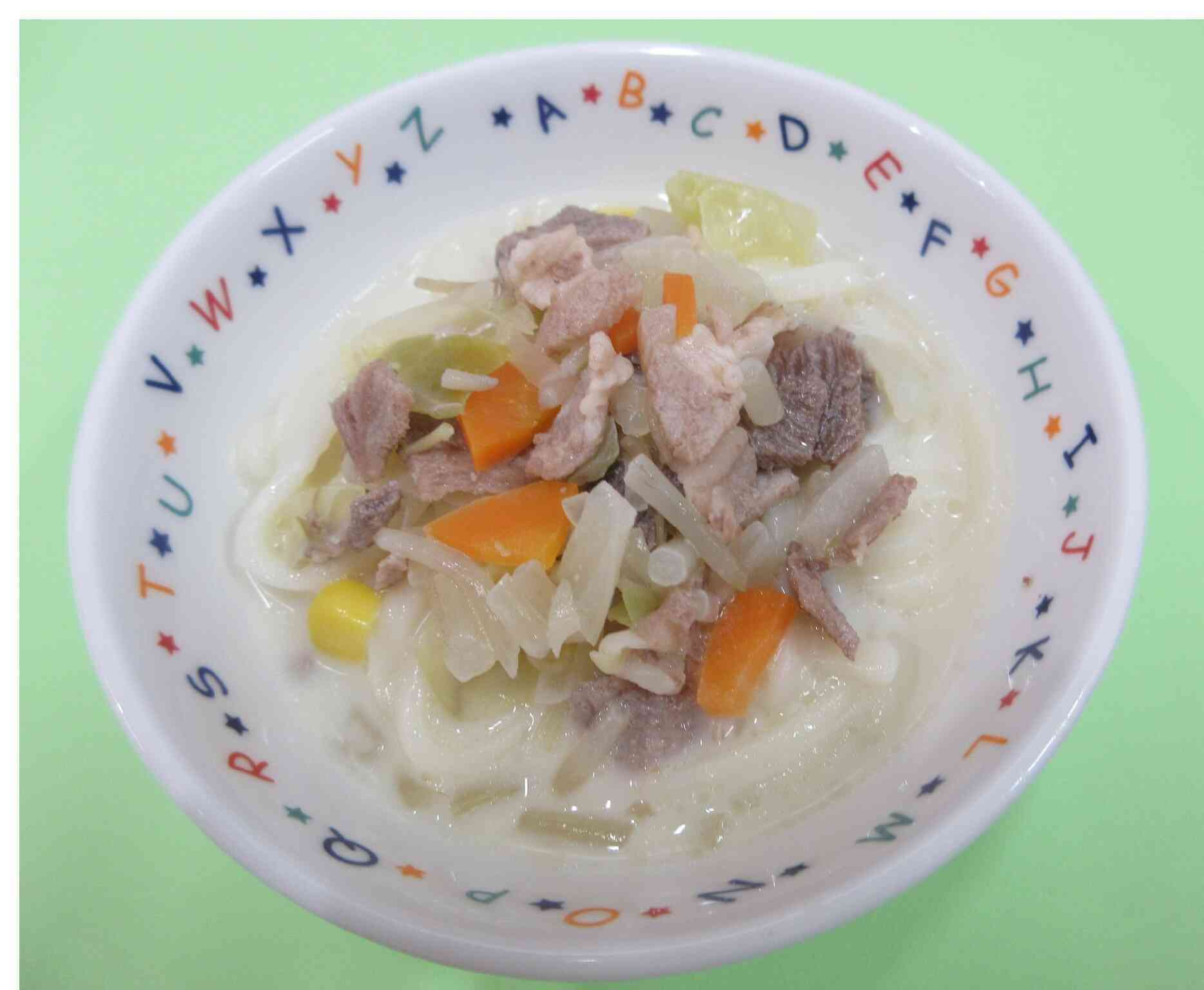 12月のおすすめレシピ★豆乳ちゃんぽんうどん★