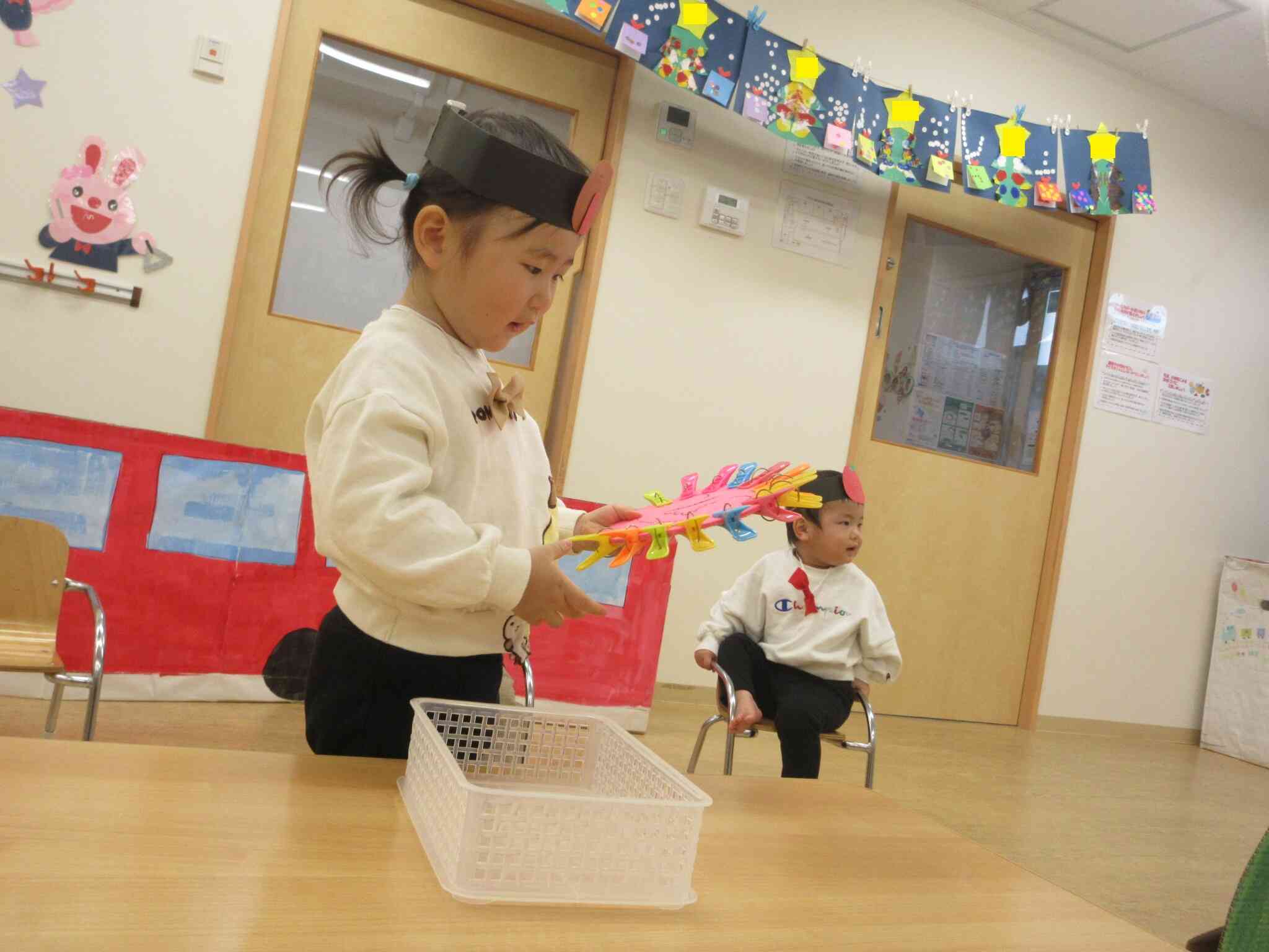 洗濯ばさみが出来るようになったよ☆