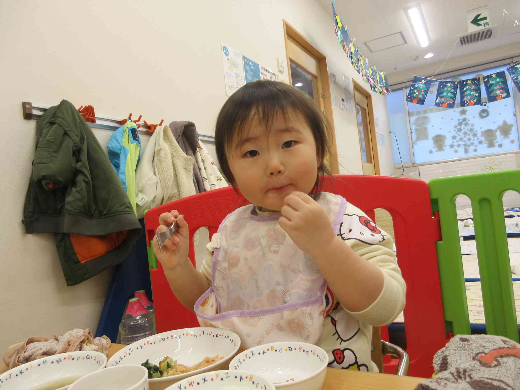 給食中のときも上手です！