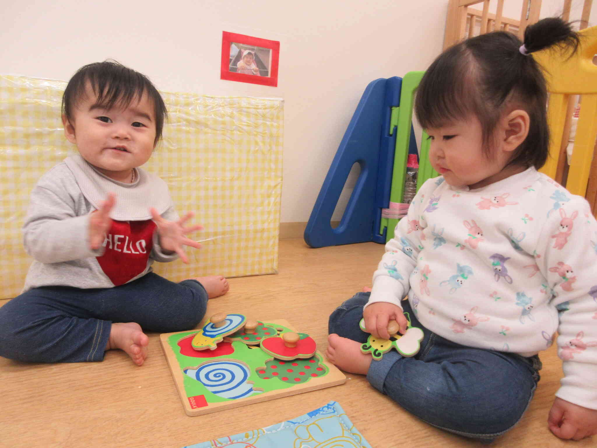 お友だちと一緒にパズルをしたよ！