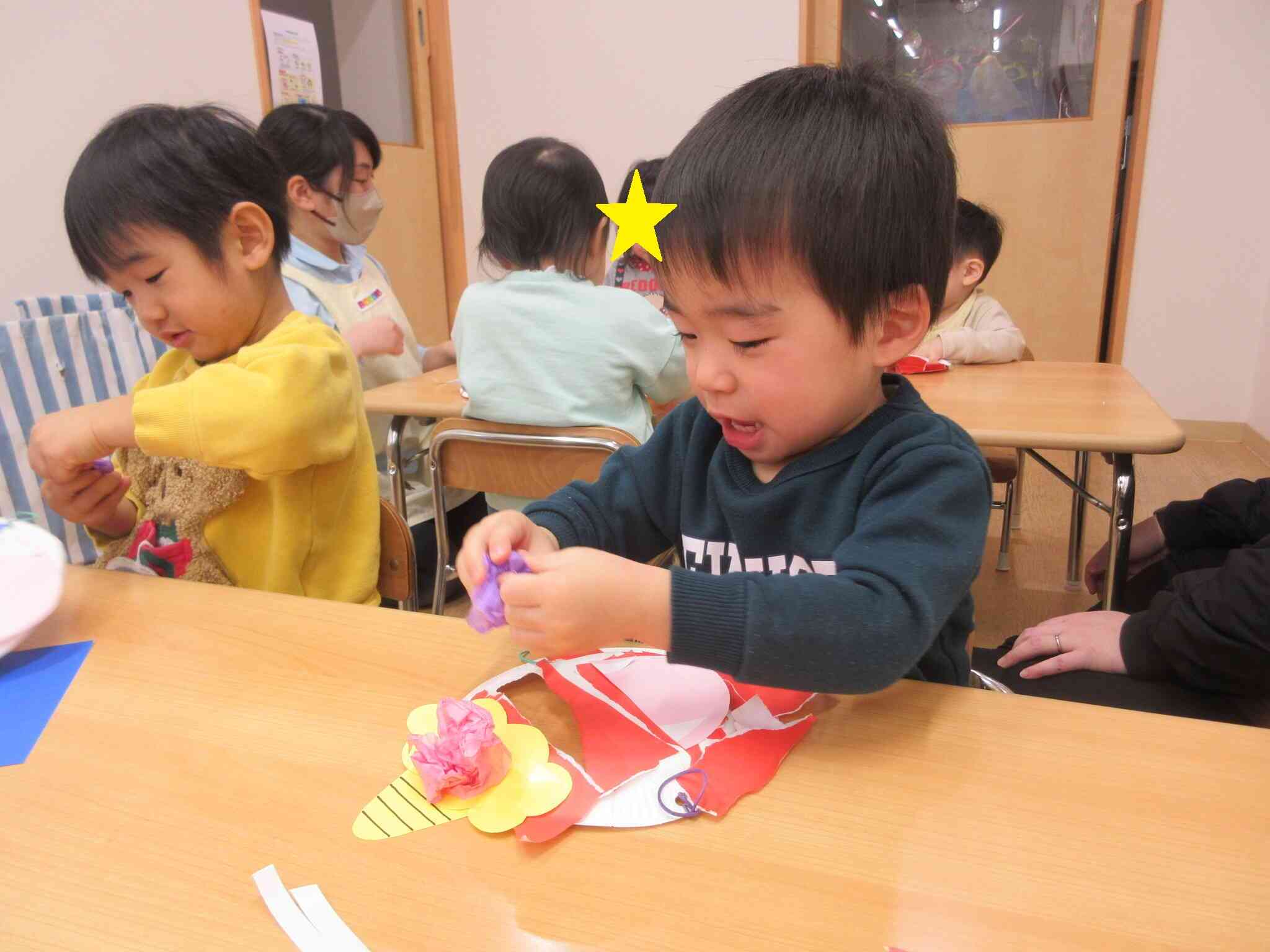 鬼のお面作りに挑戦！！（うさぎ組）