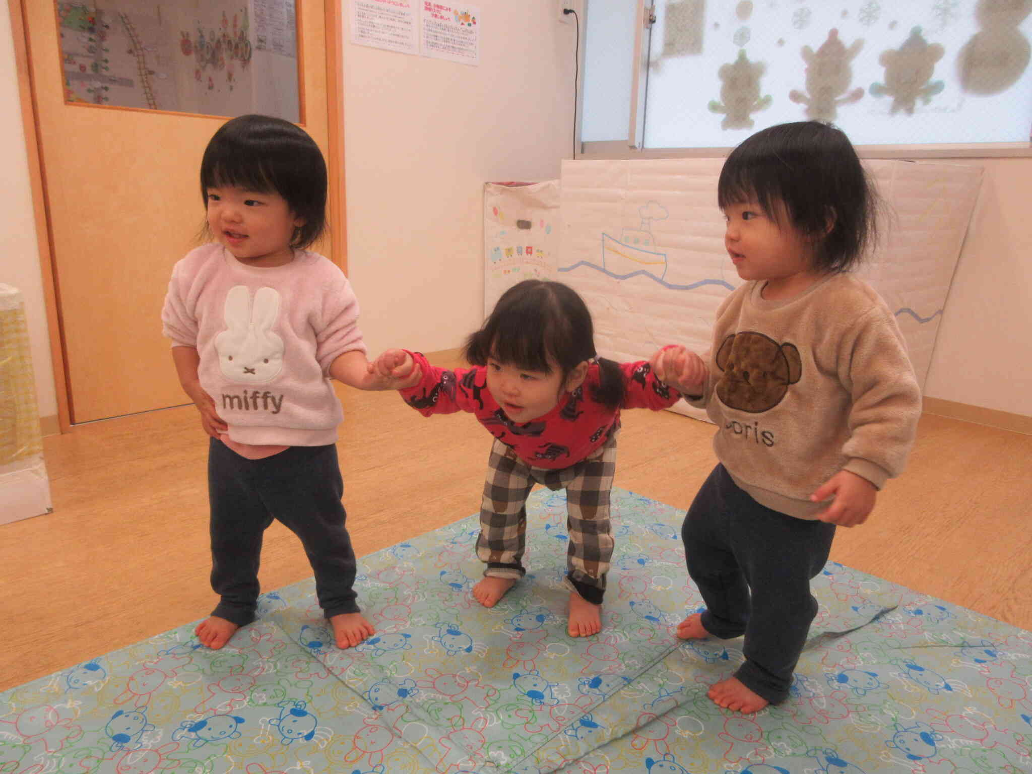 朝の体操を楽しんでいます！