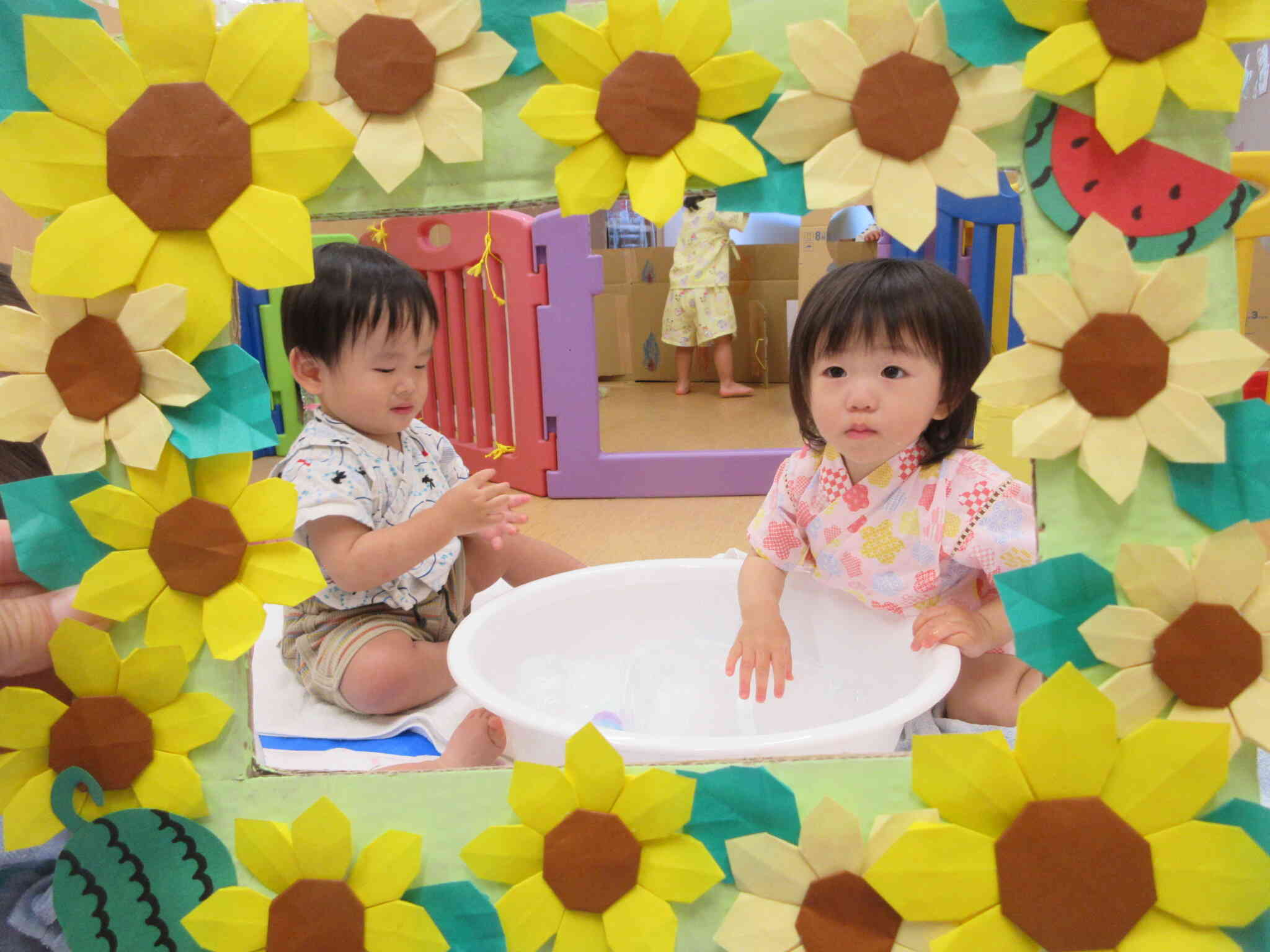 夏祭りがありました！①（全クラス　0,1,2歳児）