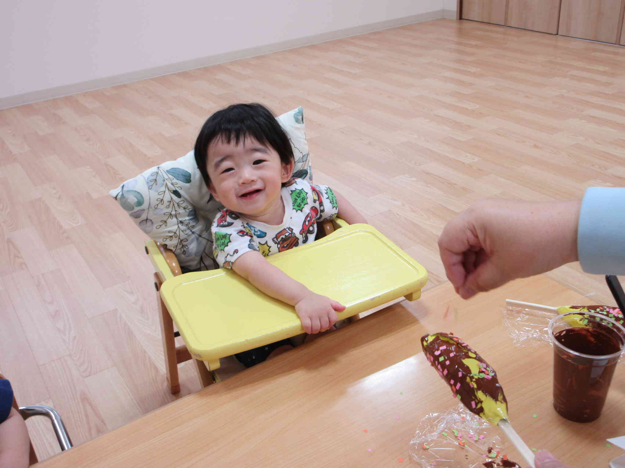 可愛いチョコバナナができましたね☆