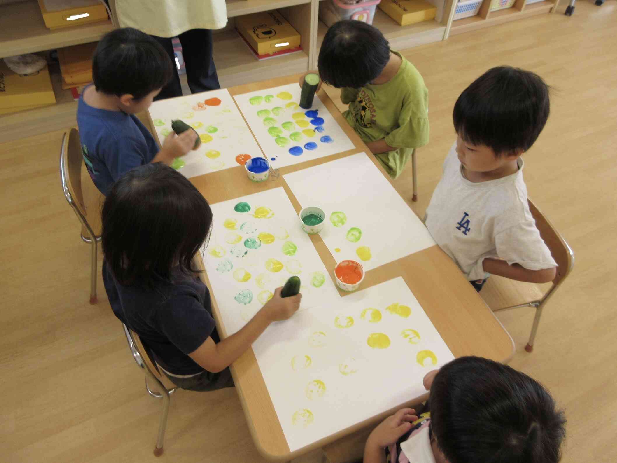 野菜の観察②　りす組（3歳児）・ぱんだ組（4歳児）・きりん組（５歳児）